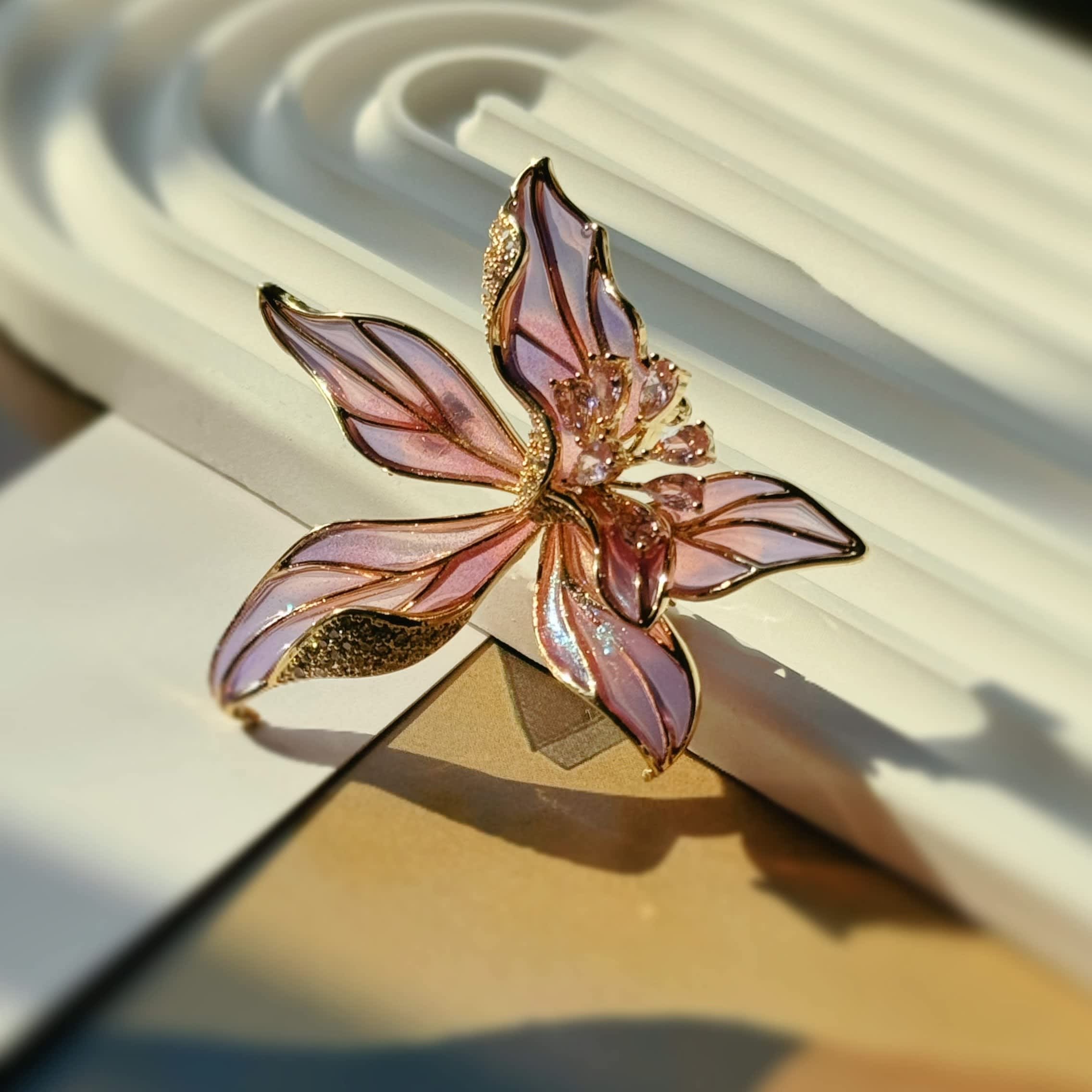 Iris Bloom Elegance Brooch | Ninemoo | Wolf & Badger