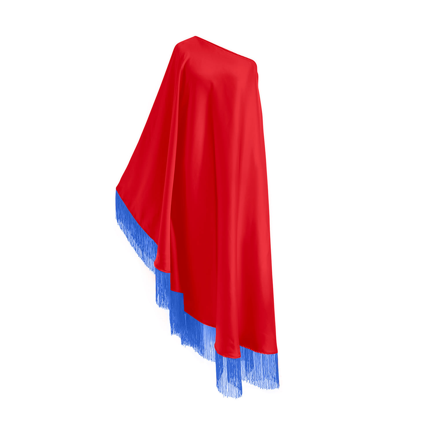 Toma Women's Red / Blue Blue Fringe Off Shoulder Summer Glam Maxi Red Dress In Red