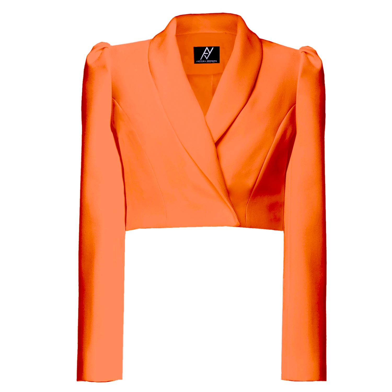 Angelika Jozefczyk Women's Yellow / Orange Cropped Blazer Sanremo Orange In Yellow/orange