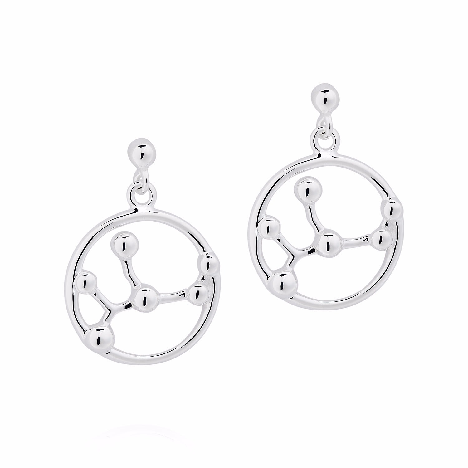 Women’s Silver Virgo Astrology Drop Studs Yasmin Everley Jewellery