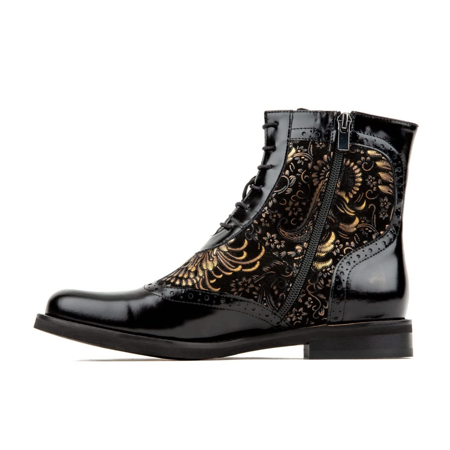 Mantis Black Gold Womens Ankle Boots by Embassy London USA