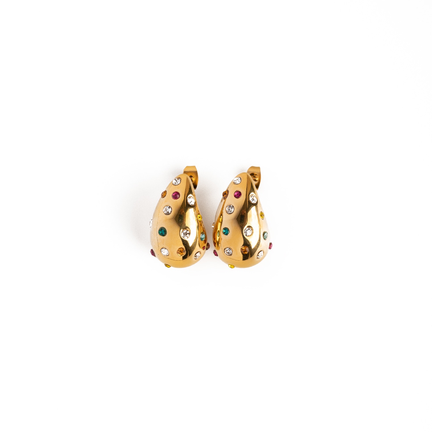 Women’s Teja Gold Pear Drop Multicoloured Earrings Superdivajewellery