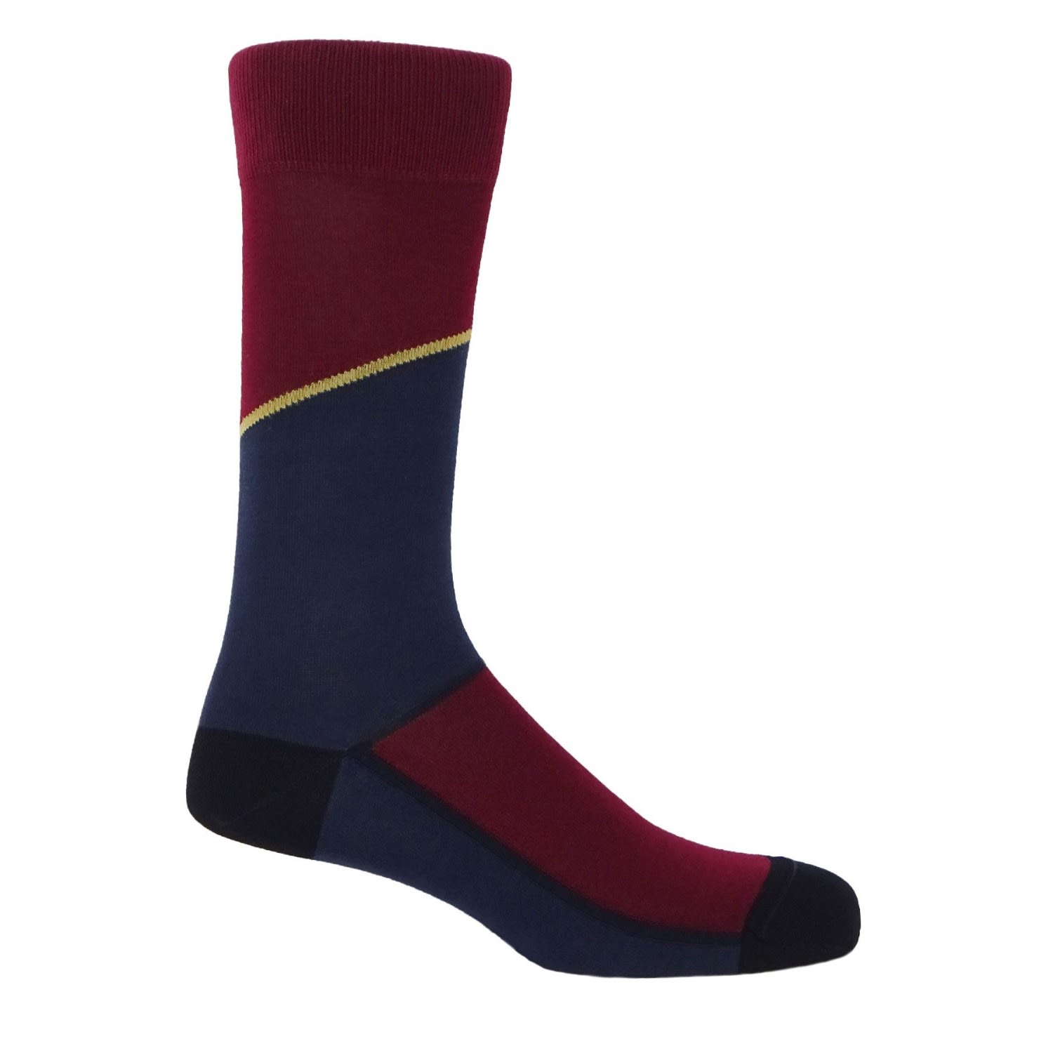 Red Burgundy Hilltop Men’s Socks One Size Peper Harow - Made in England