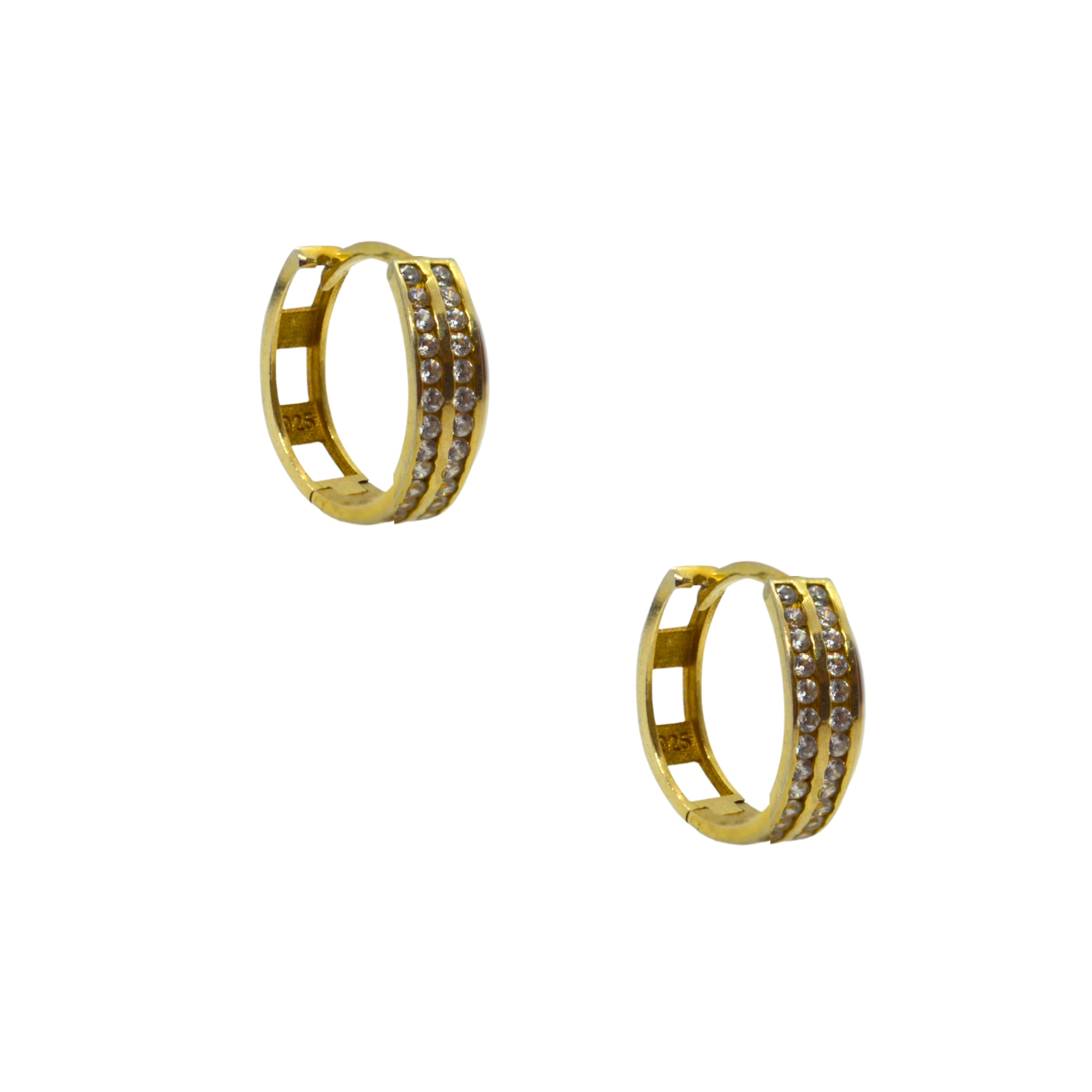 Spero London Women's Cubic Zirconia Sterling Silver Pave Hoop Earrings - Gold