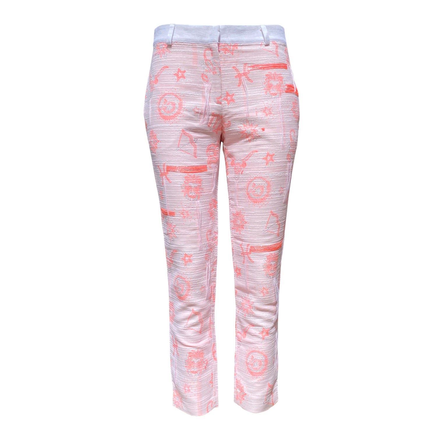 Geegee Collection Women's Zodiac Trousers White In Pink