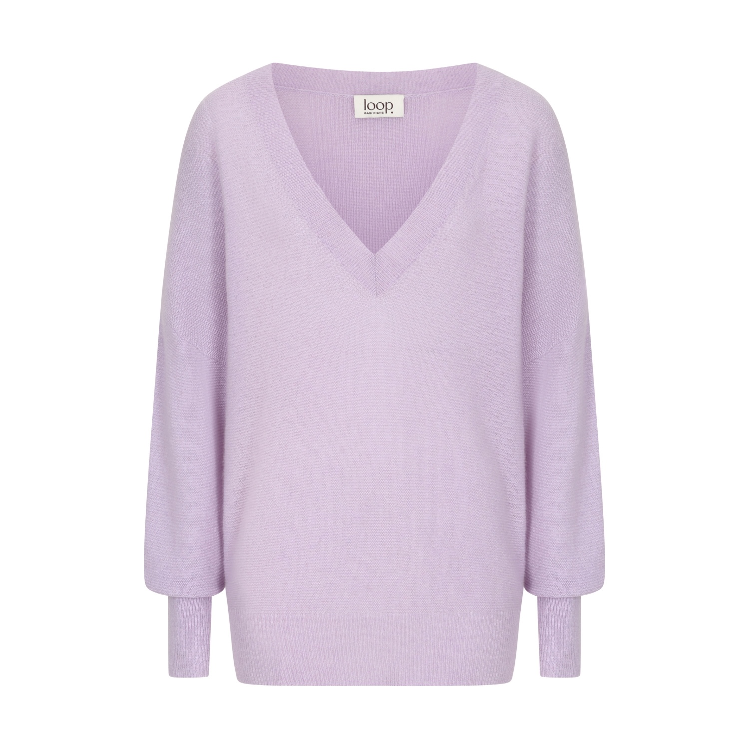 Loop Cashmere Women's Purple Relaxed Lofty V-neck Sweater In Siberian Lilac In Purple