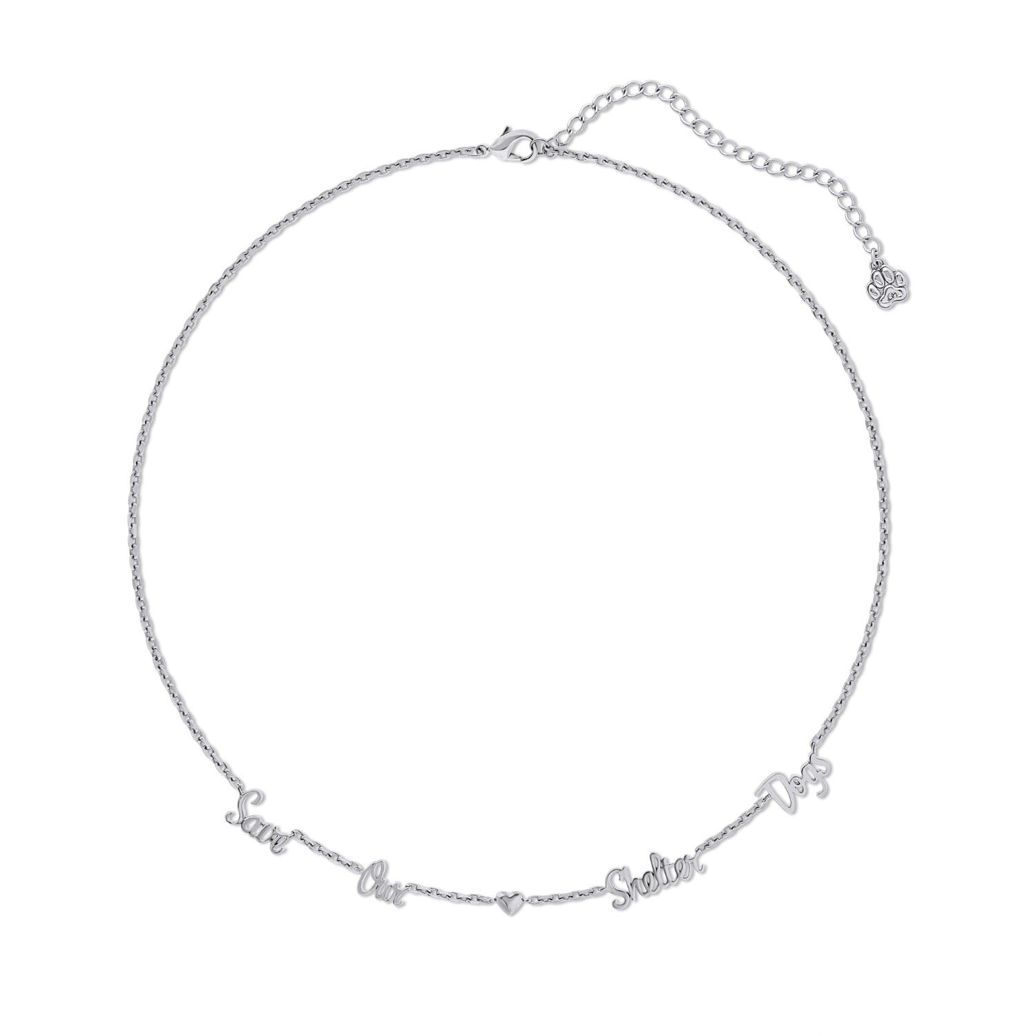 Cloud Haven Women's Compassion Scripted Necklace Silver