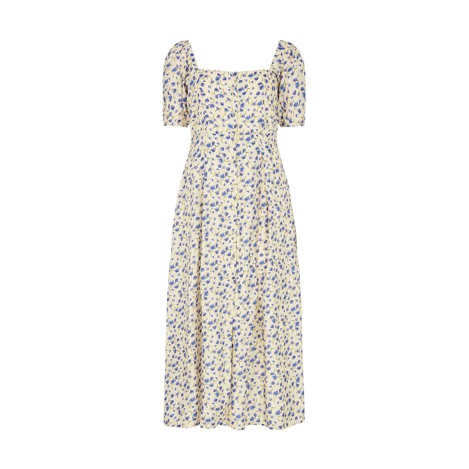 Lily And Lionel Women's Neutrals April Button Front Floral Print Midi Dress In Multi