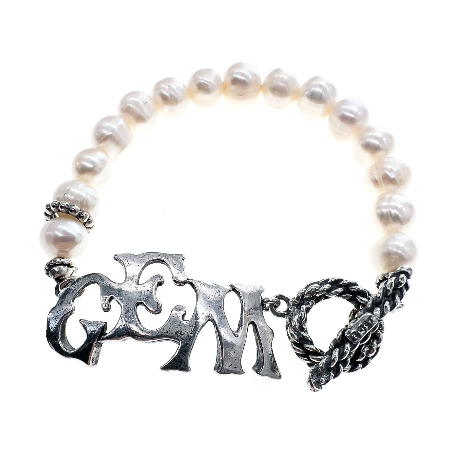 Gem Kingdom Women's Back To The Future - White Pearl Bracelet In White