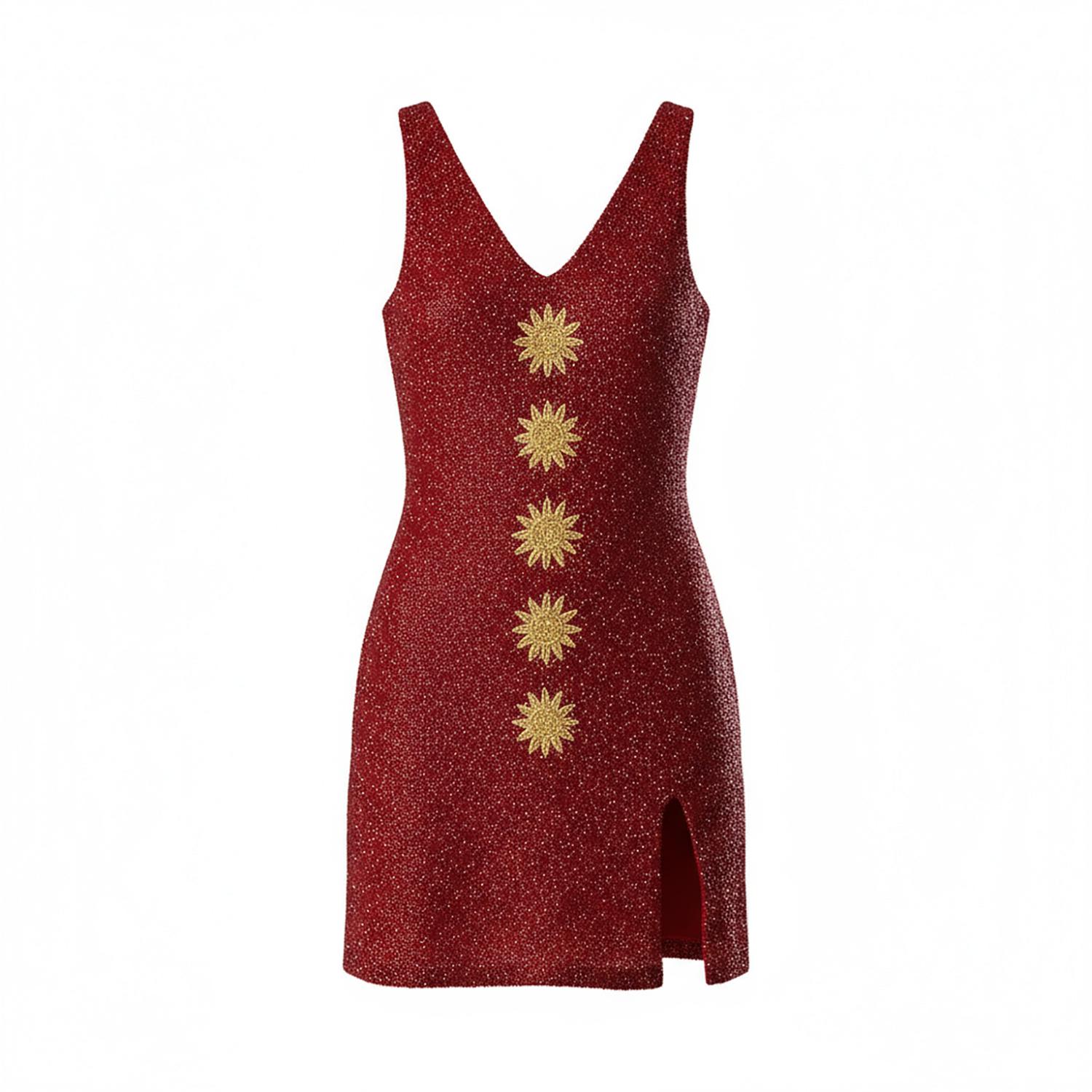 Songs Of Siren Women's Red / Gold The Ember Dress In Red