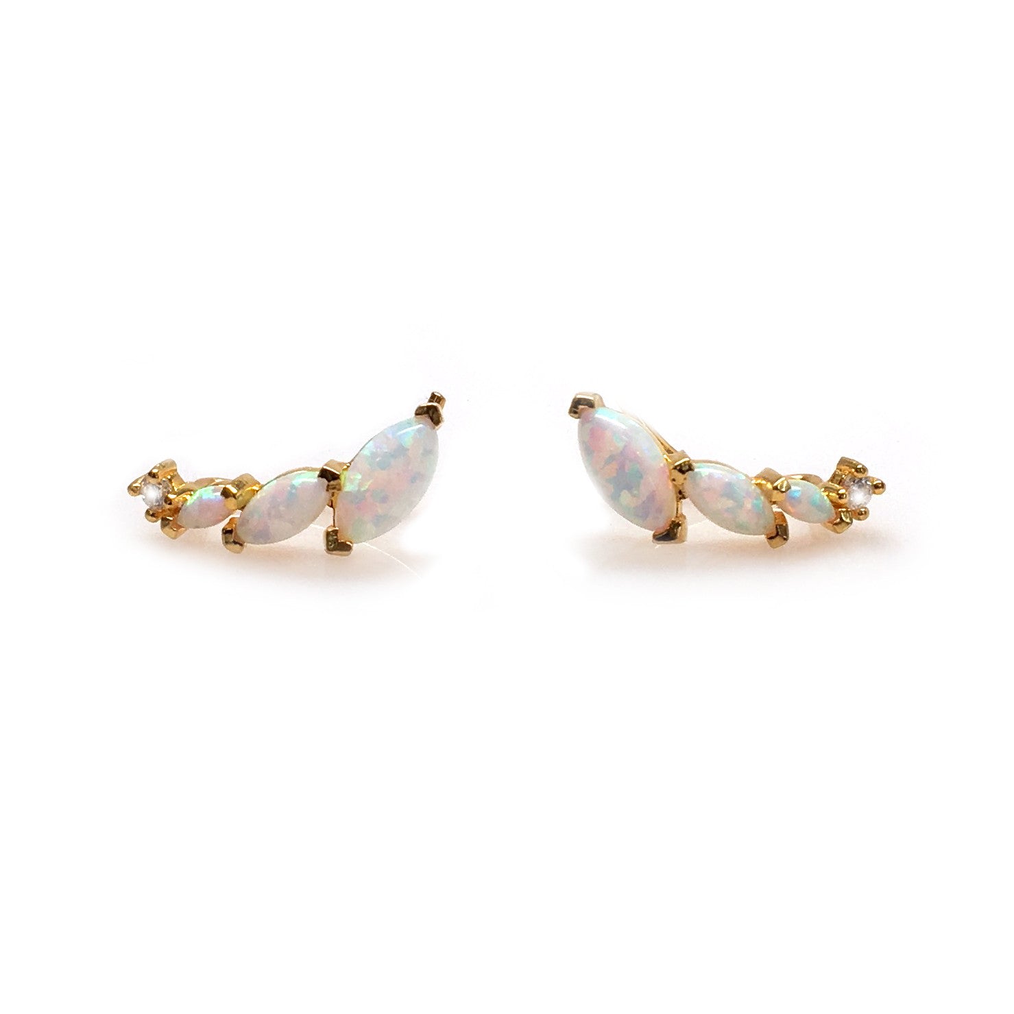 Women’s Opal & Diamond Wing Ear Climbers La Kaiser