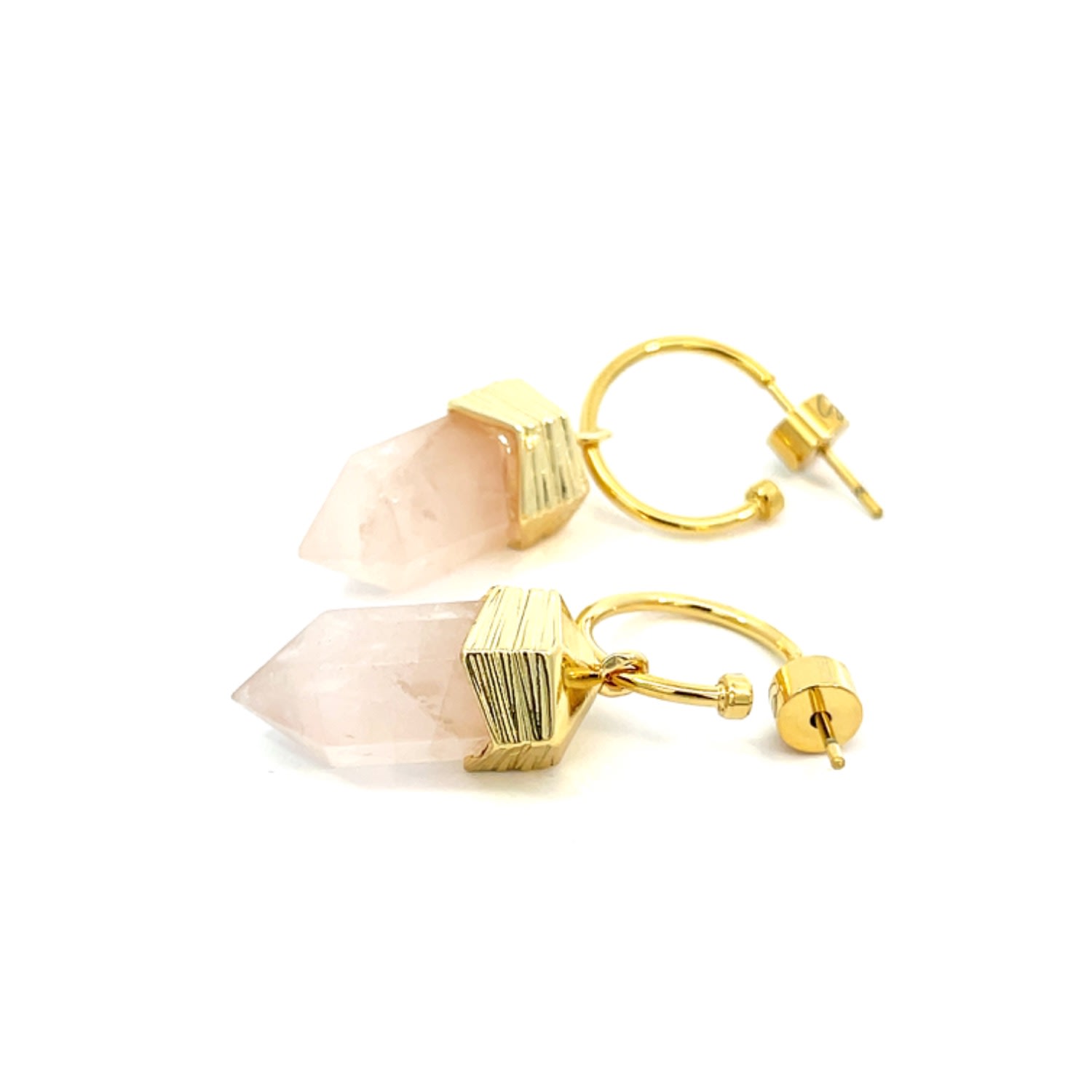 Women’s Pink / Purple Amari Crystal Hexagonal Pendulum Earring / Rose Quartz Gosia Orlowska