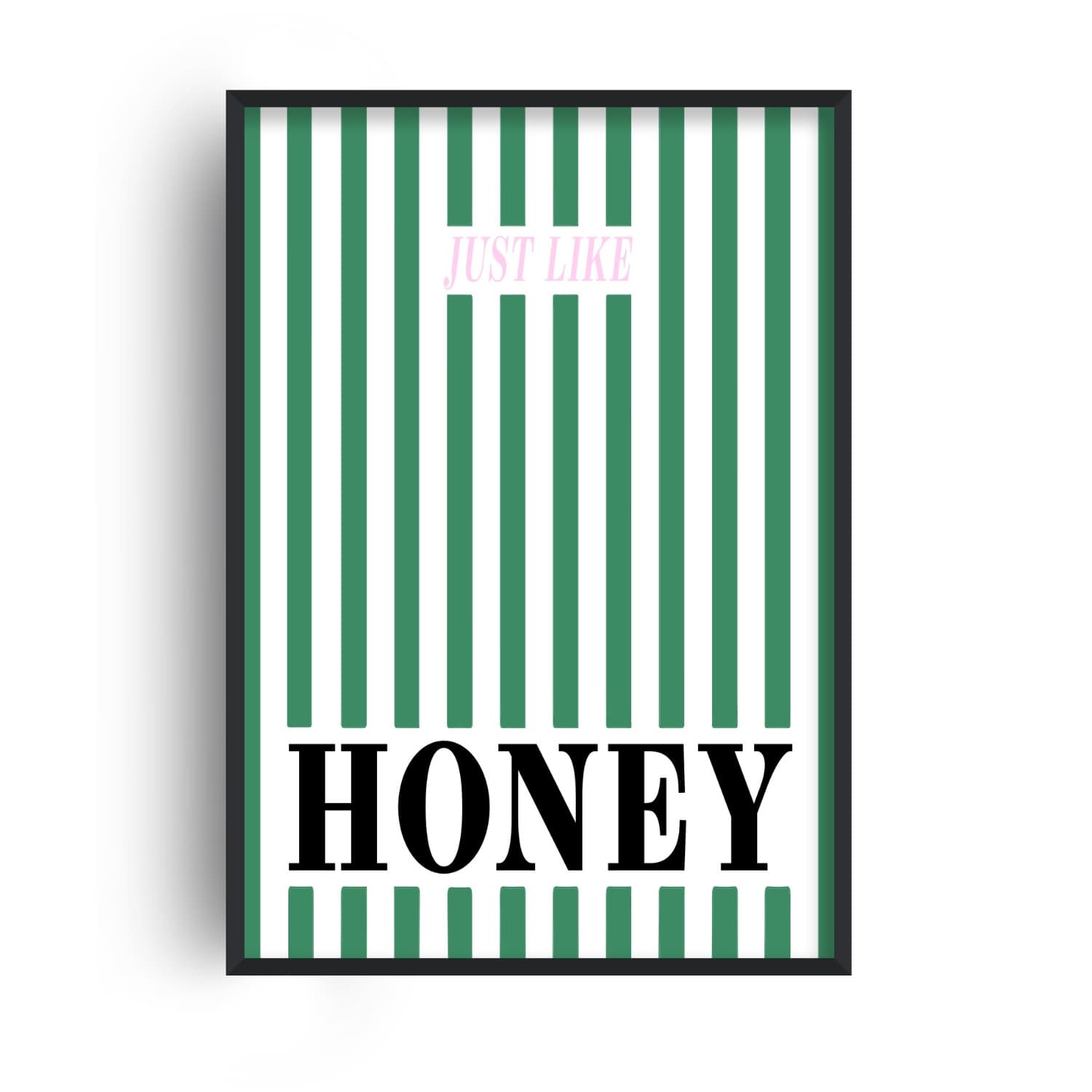 Fanclub Green Just Like Honey Striped Retro Music Art Print A2 In Green