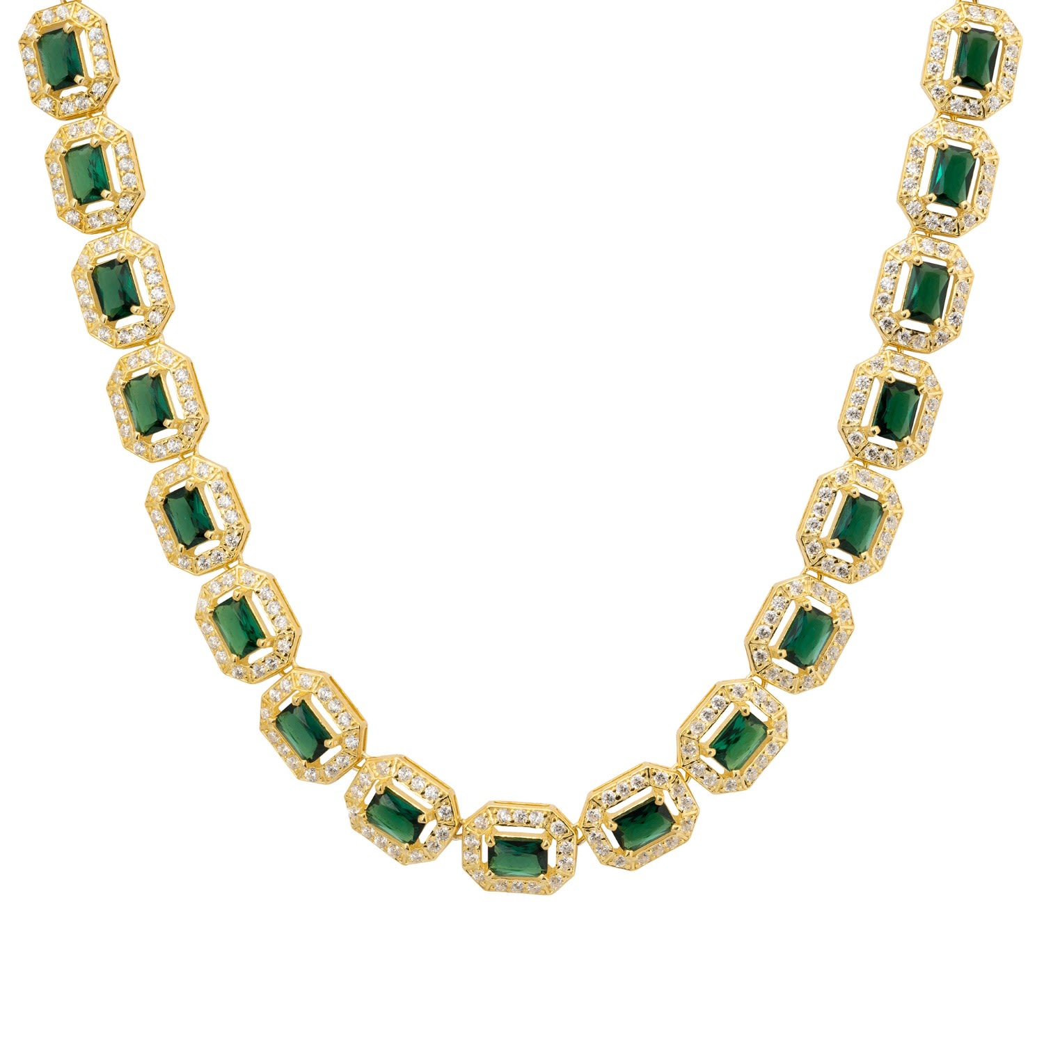 Latelita Women's Gold / Green / White Whistledown Emerald Gemstone Necklace Gold
