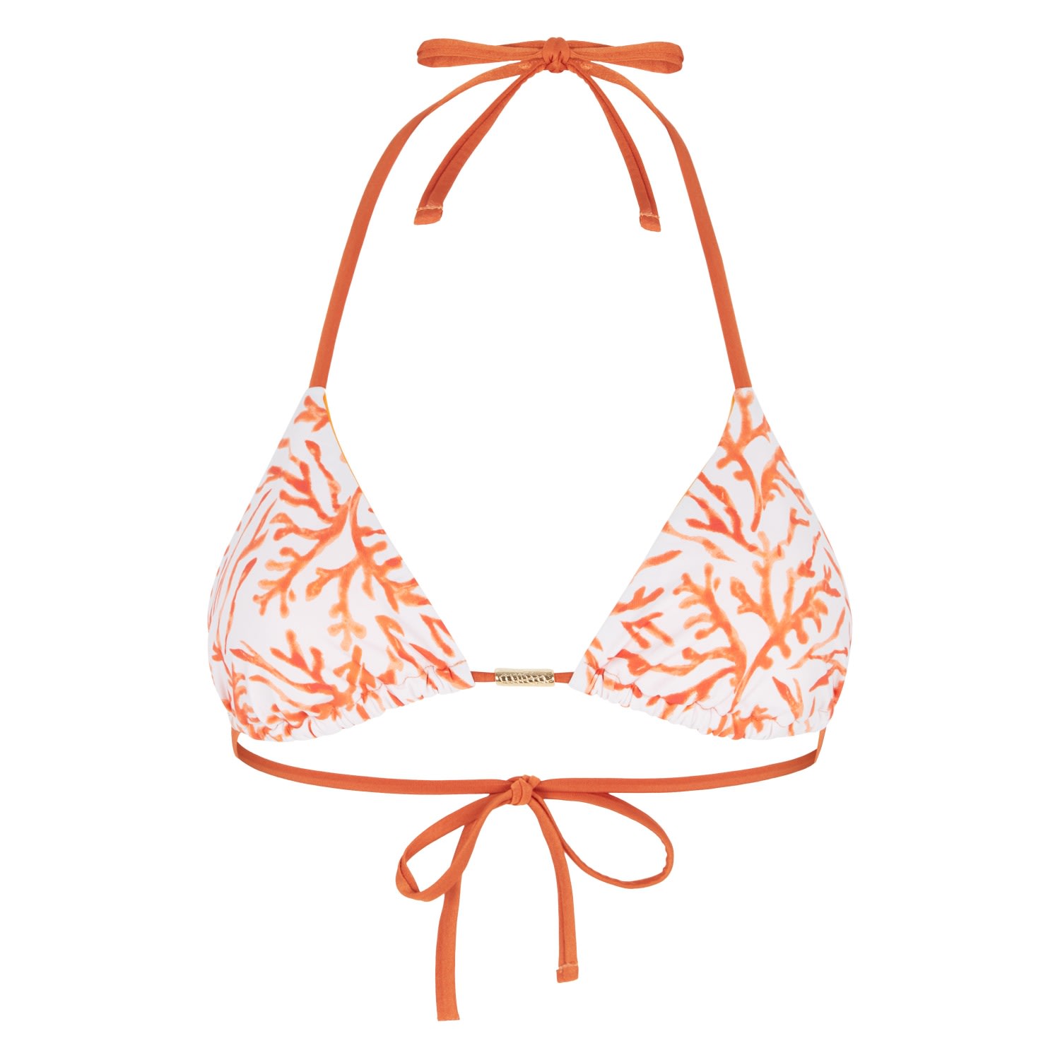 Women’s White Souira Edie Triangle Bikini Top Orange Small Ã”salÃ©