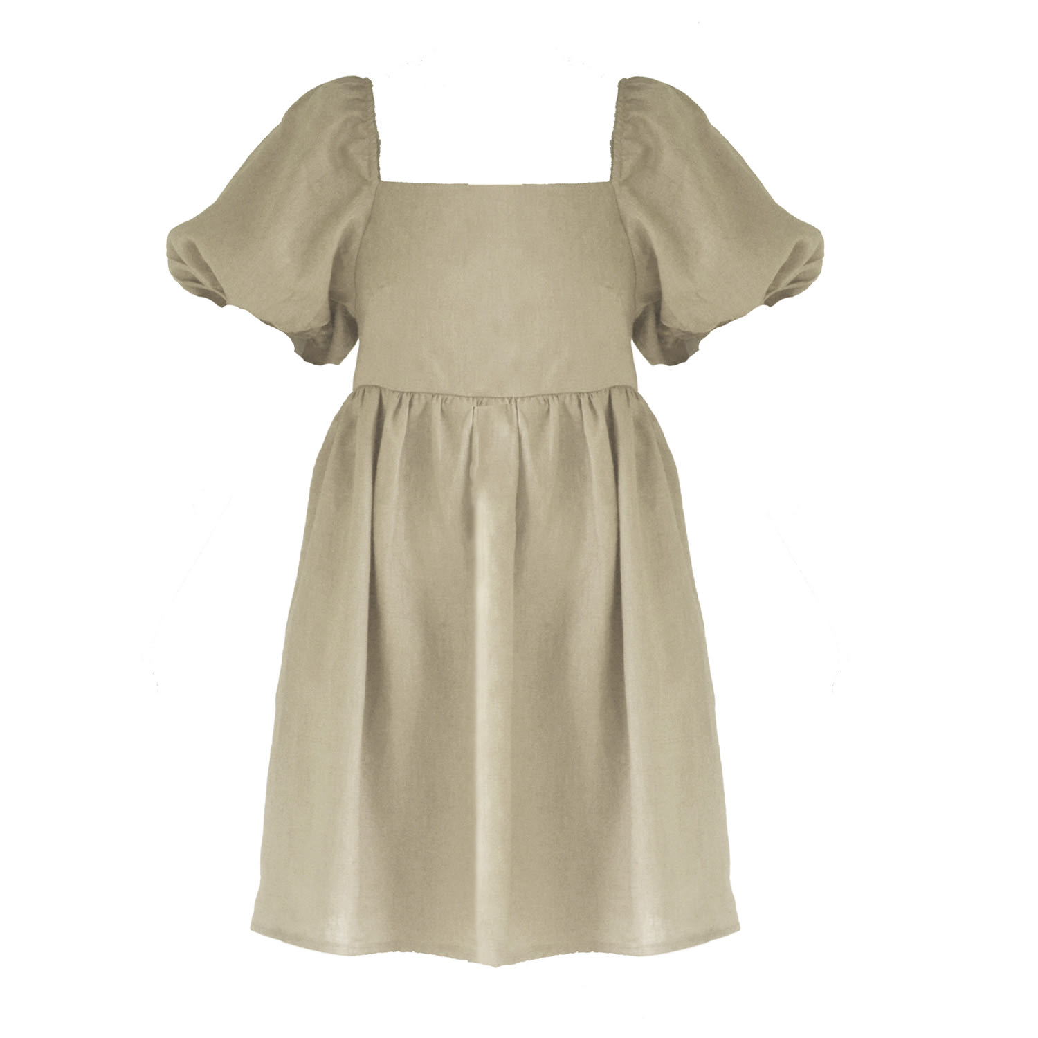 Women’s Neutrals Pure Linen Milan Dress In Natural Extra Small Larsen and Co