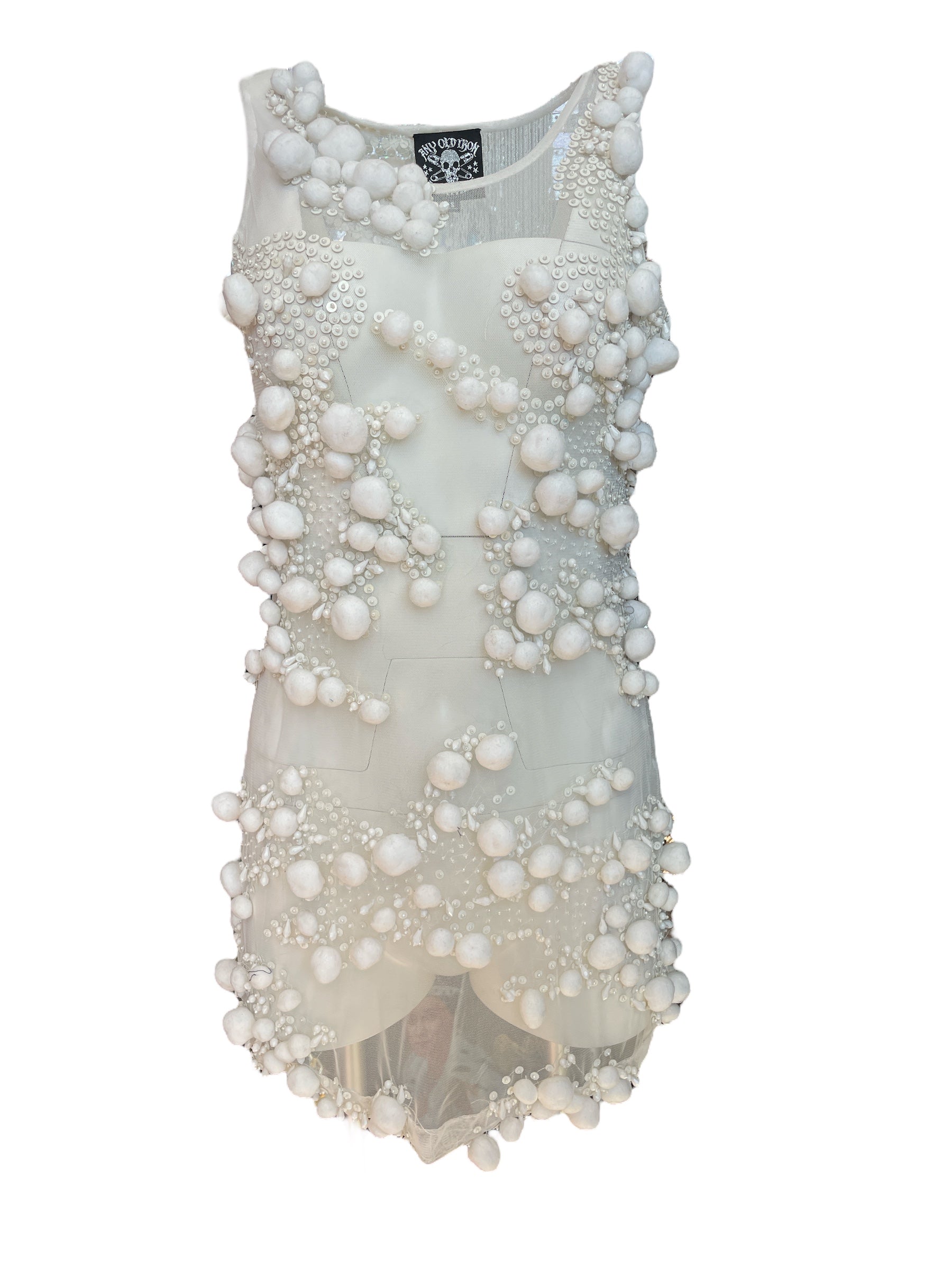 Any Old Iron Women's White Bobble Dress In White