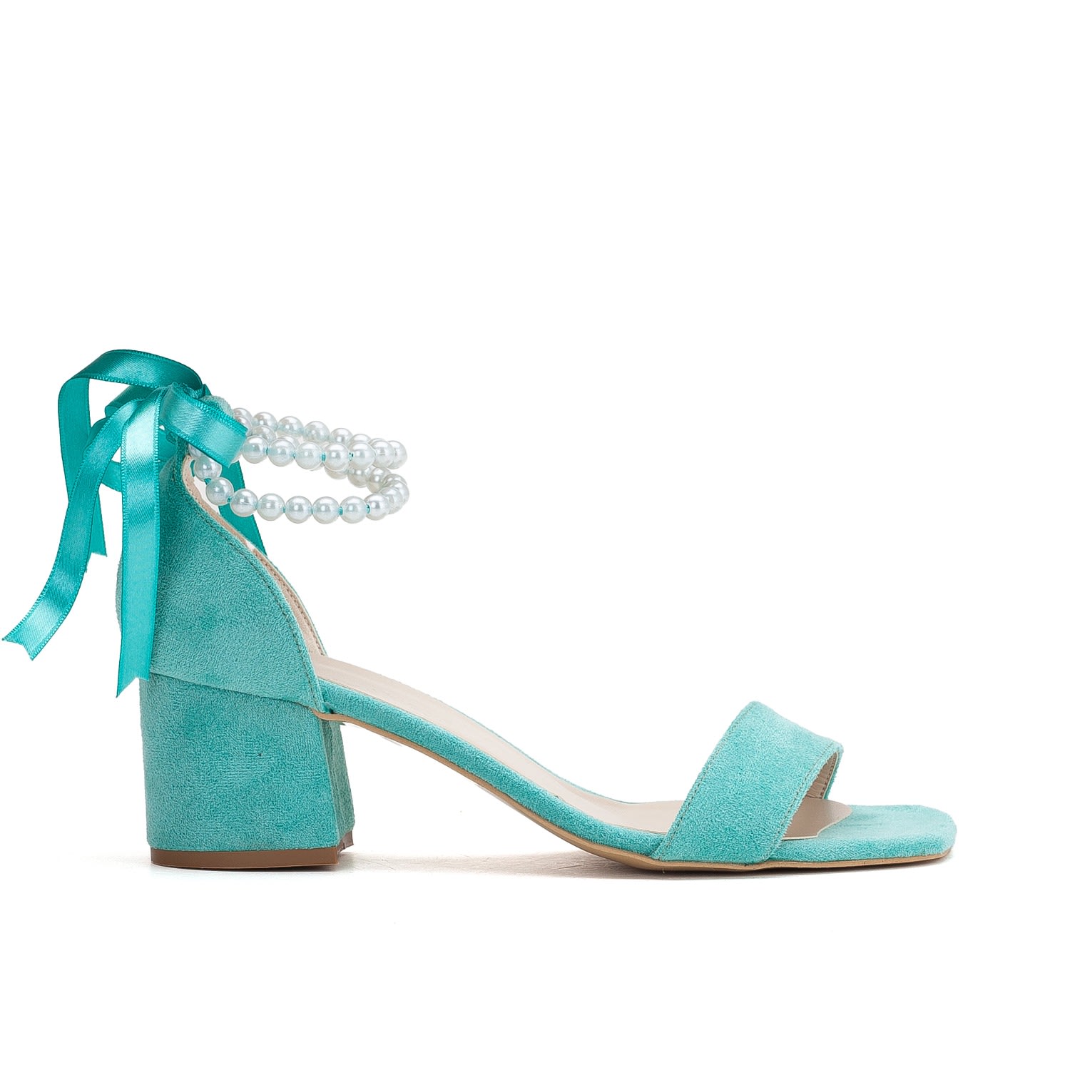Forever & Always Shoes Women's Illy - Aqua Blue Bridal Shoes With Pearls In Blue