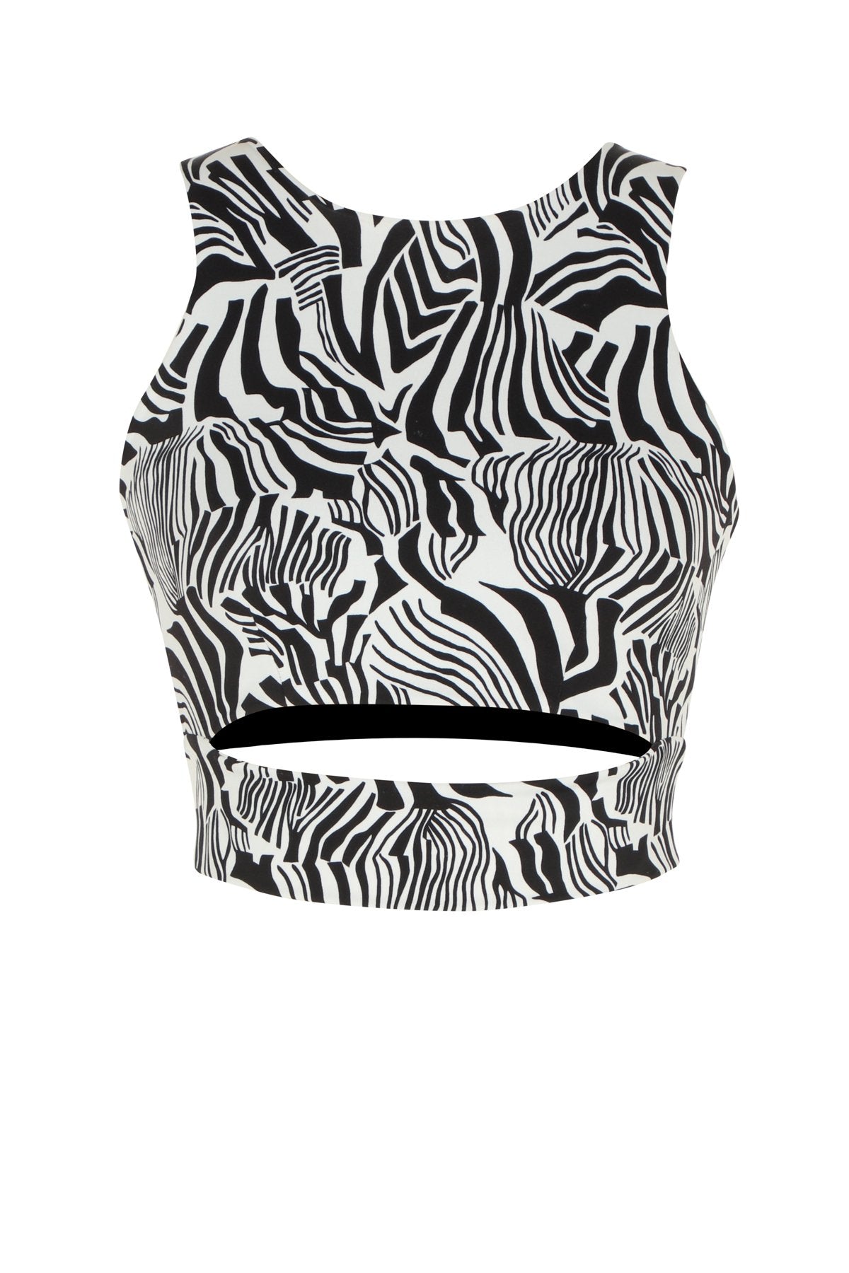 Khéla The Label Women's Peekaboo Stretch Halter Bra Zebra