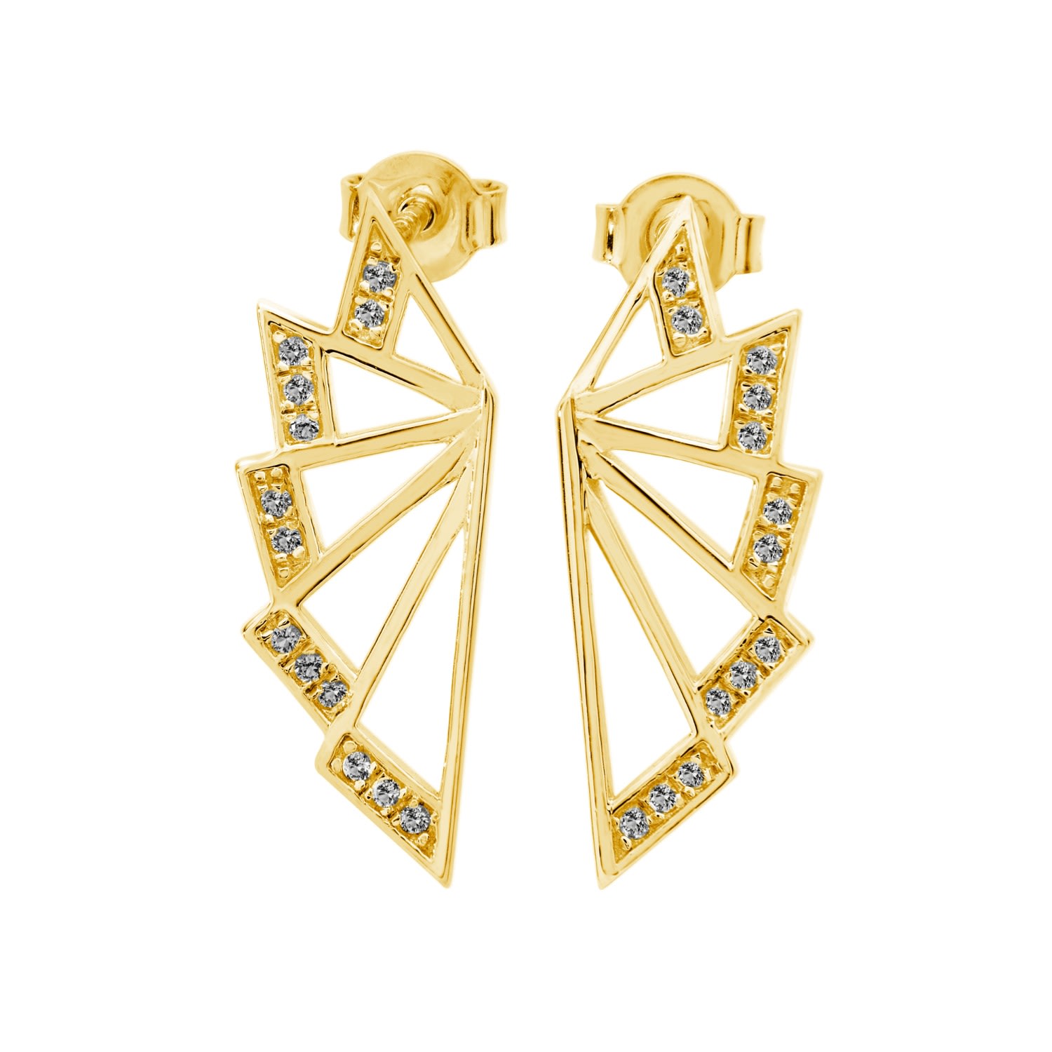 Women’s Angel Wing Studs In Gold Vermeil Lucy Quartermaine