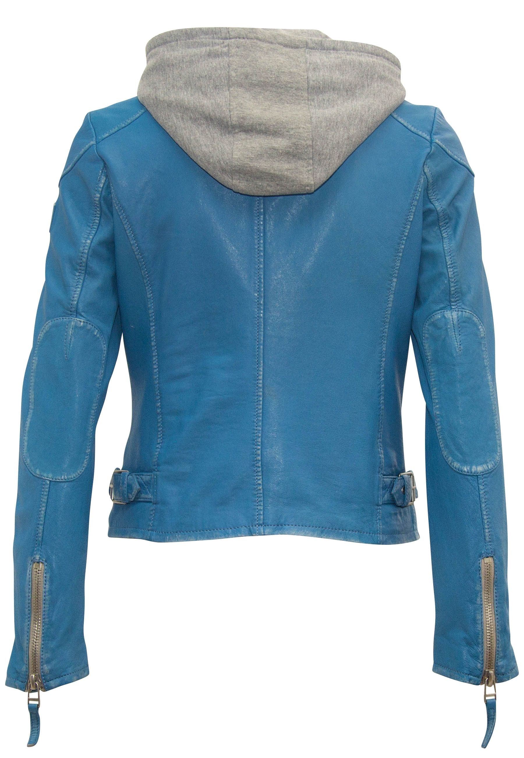 Mauritius Women's Finja Rf Leather Jacket, Blue Lagoon In Blue