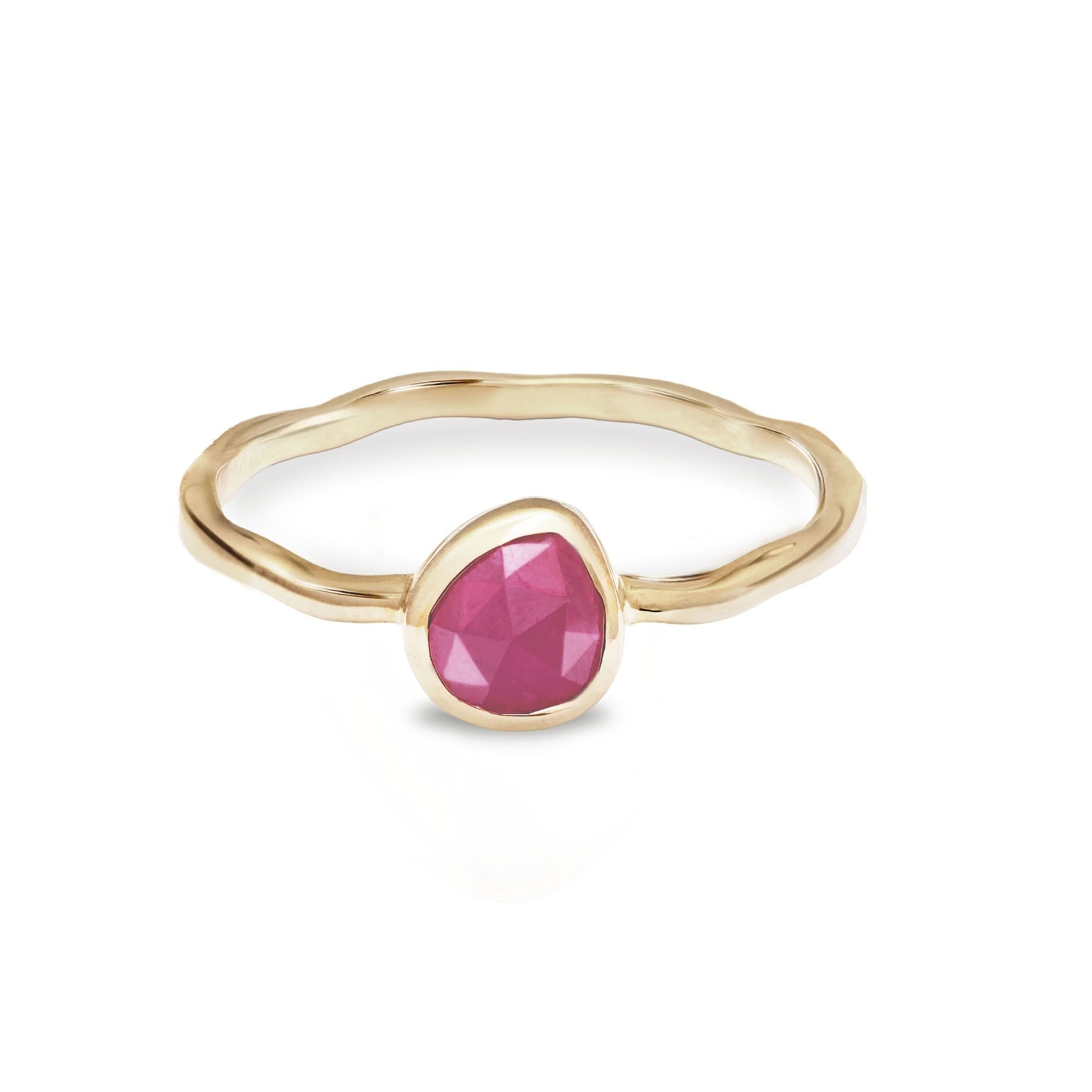 Zohreh Women's Gold / Pink Ruby Wave Ring 9k Gold In Gold
