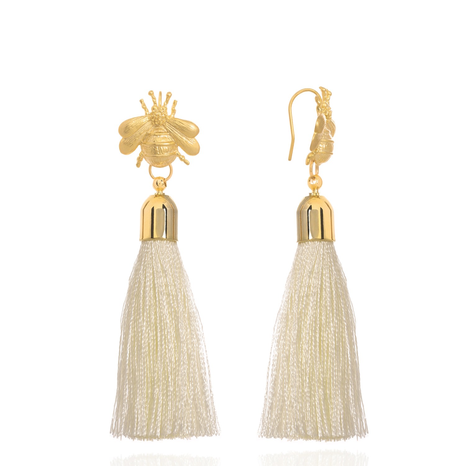 Women’s Gold Bee Tassel White C. j.m