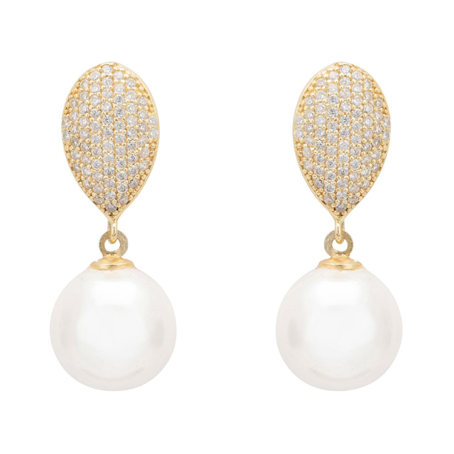 Women’s Gold / Neutrals Baroque Pearl Classic Drop Earrings Gold Latelita