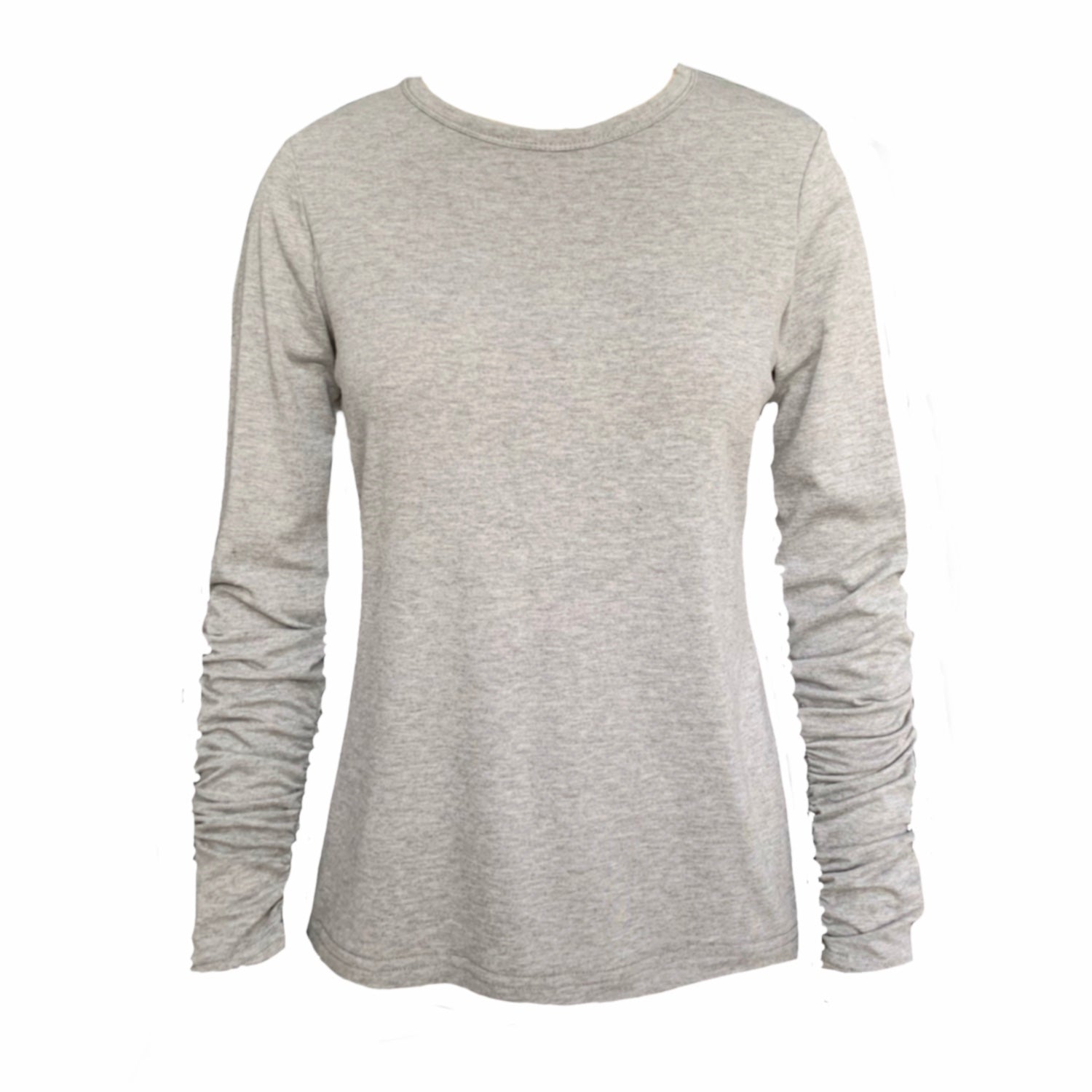 Women’s Beatnik Top With Crew Neck In Grey Marl Extra Small Frock Tales