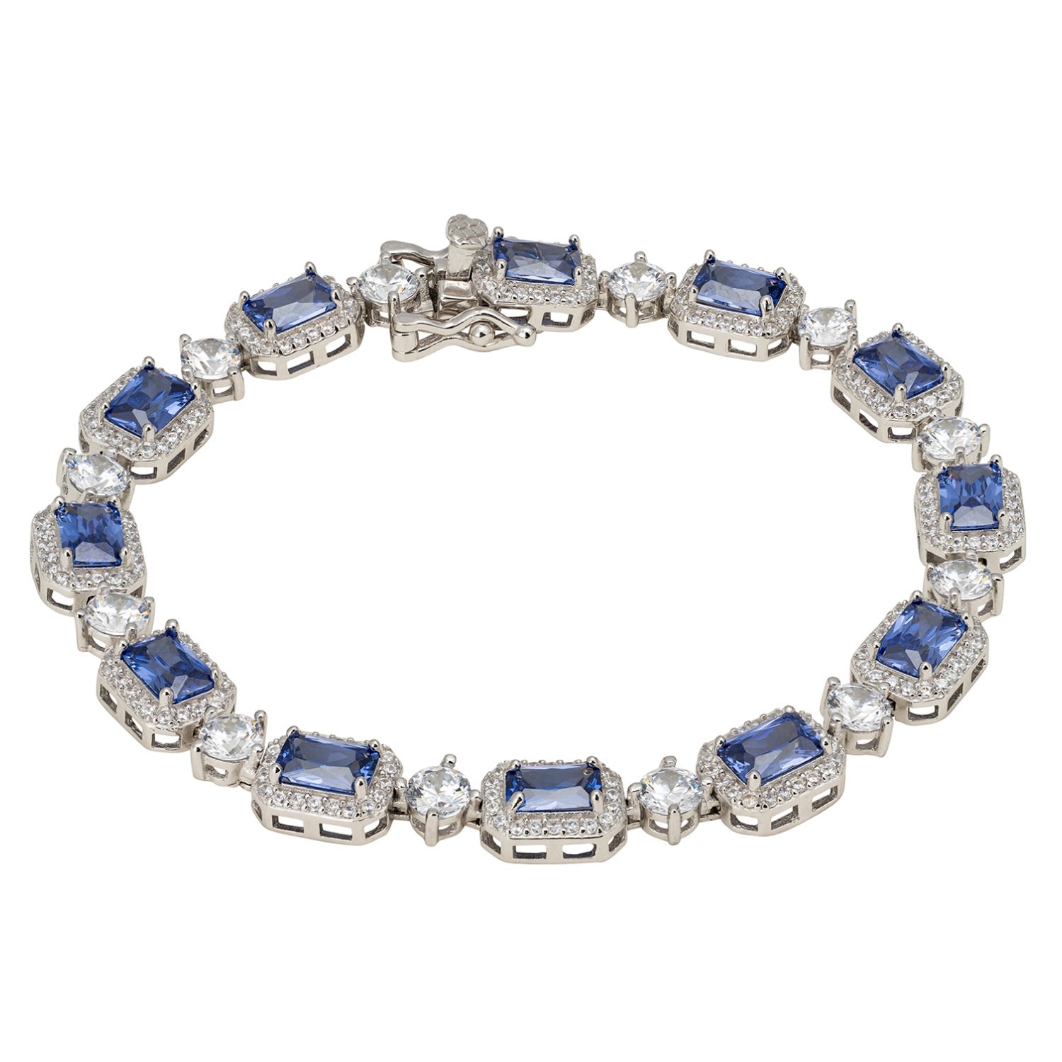 Women’s Blue / Silver / White Elena Gemstone Bracelet Tanzanite Silver Latelita