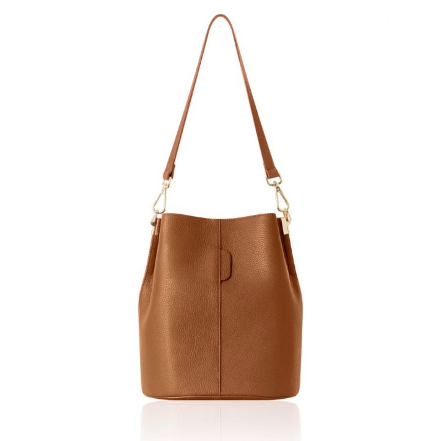 Betsy & Floss Women's Brown Lecco Leather Bucket Bag In Tan In Brown