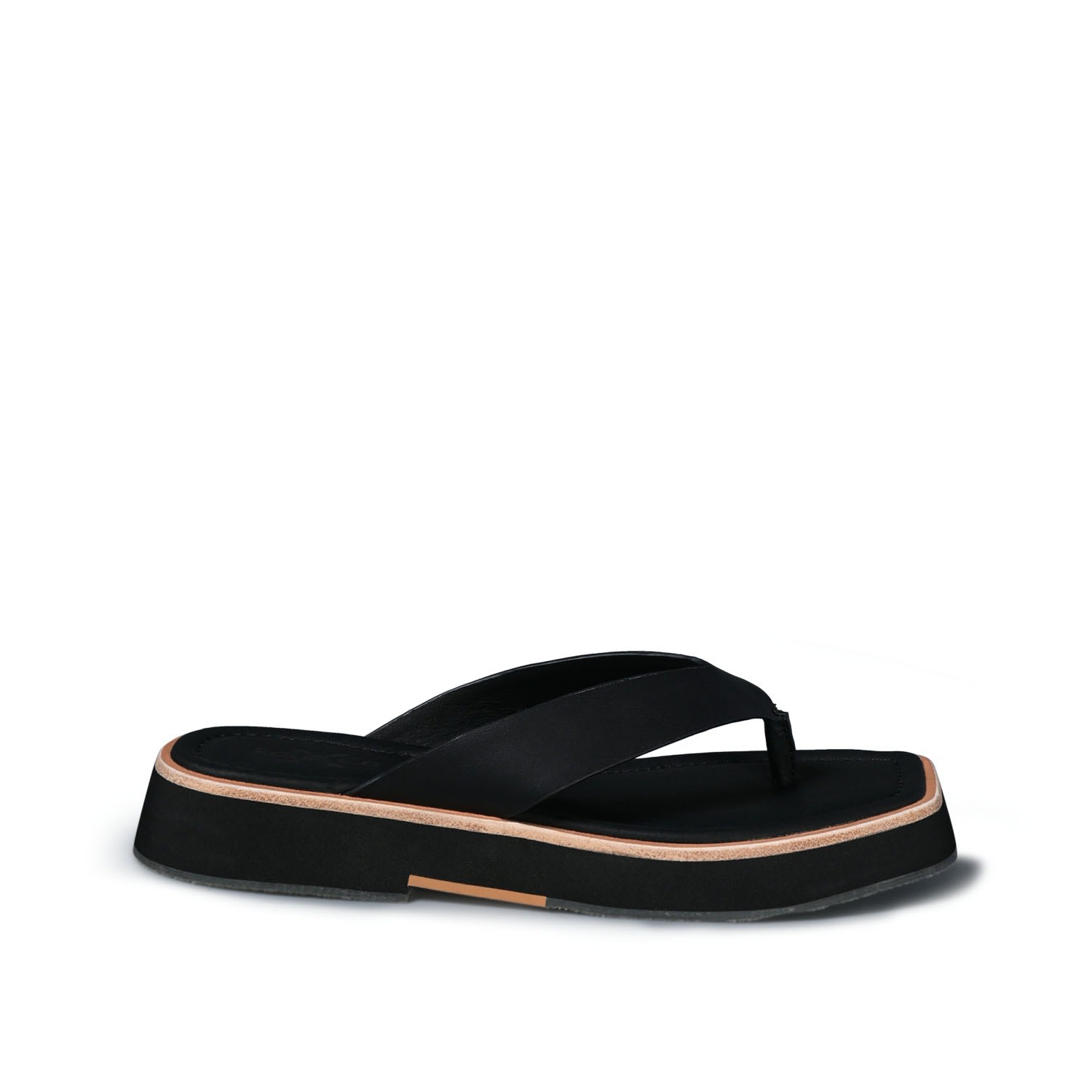 Women’s Blunt Flat Thong Sandal In Black 6 Uk Rag & Co.