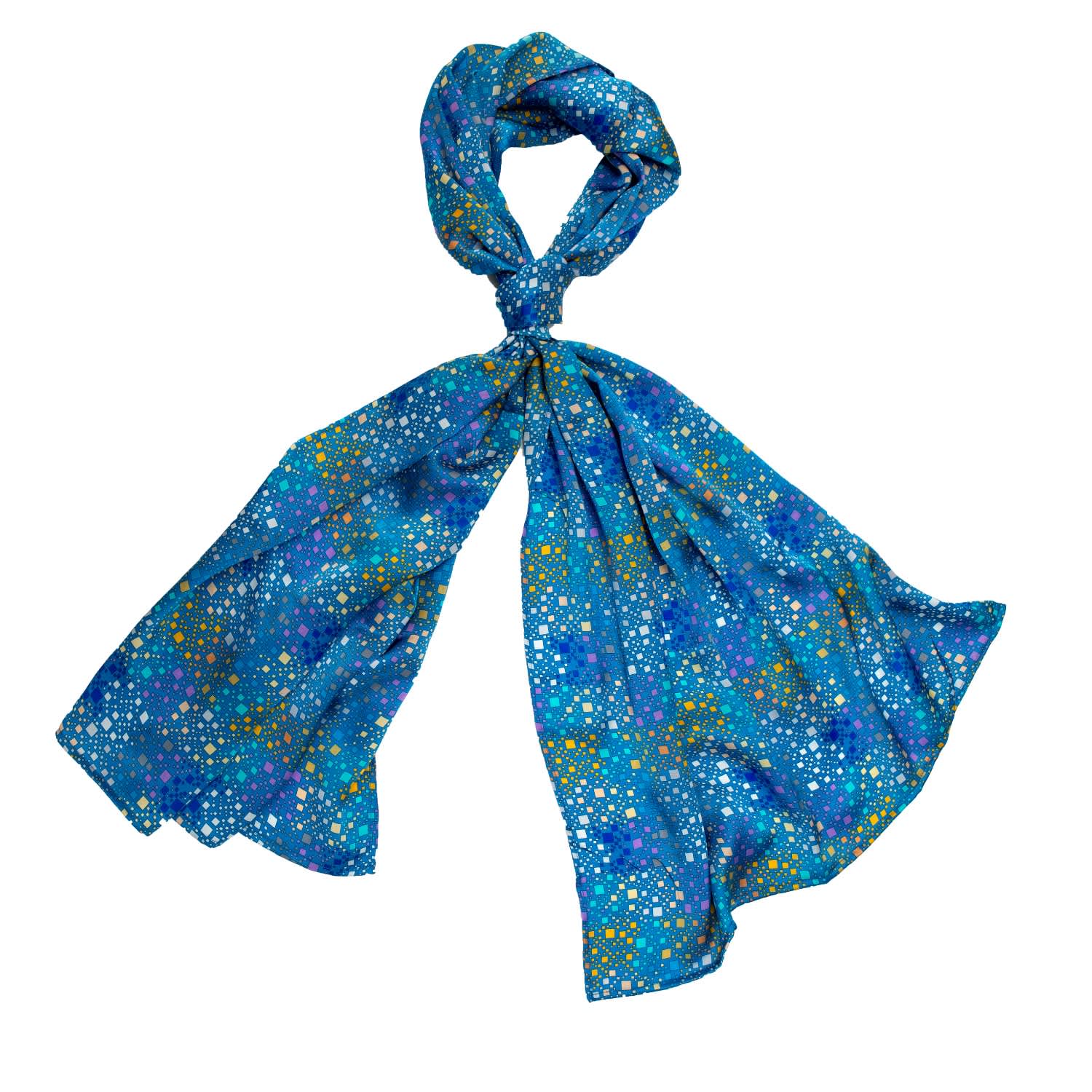 blue silk scarf