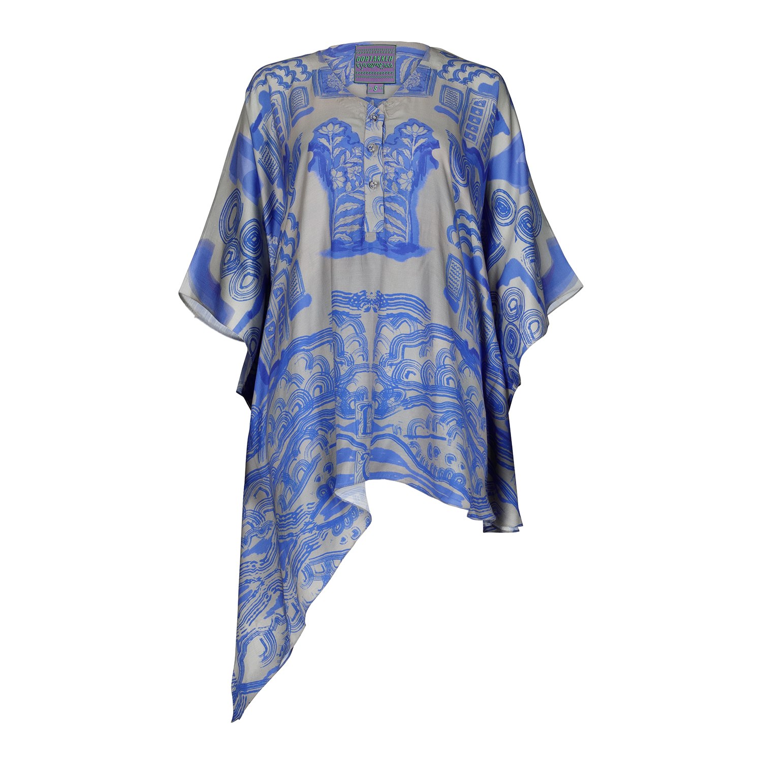 Women’s Blue / Grey / Silver Kota Kaftan Small Doh Tak Keh