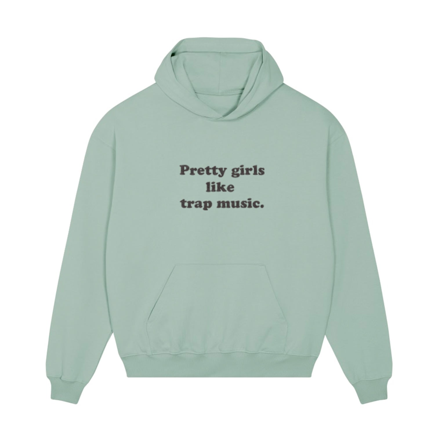 Mysimplicated Women's Green / Black Cotton Hoodie In Mint Green W - Girls Like Trap In Green/black