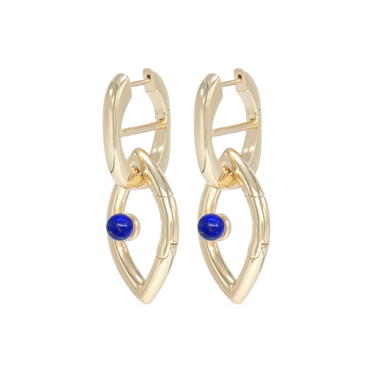 Shop Capsule Eleven Women's Gold Chain Eye Earrings Lapis Lazuli