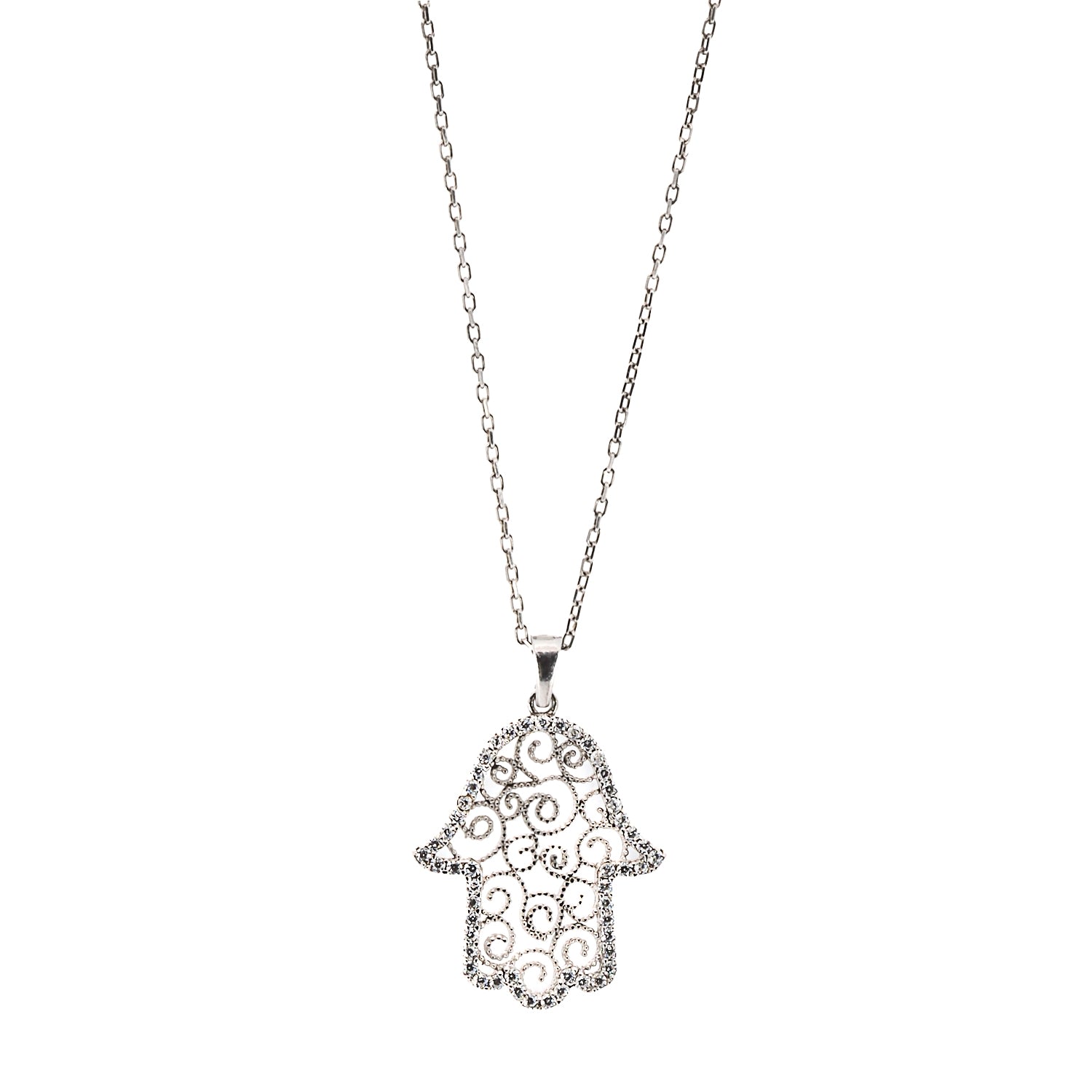 Women’s Soul Journey Hamsa Sterling Silver & Diamond Necklace - Silver Ebru Jewelry