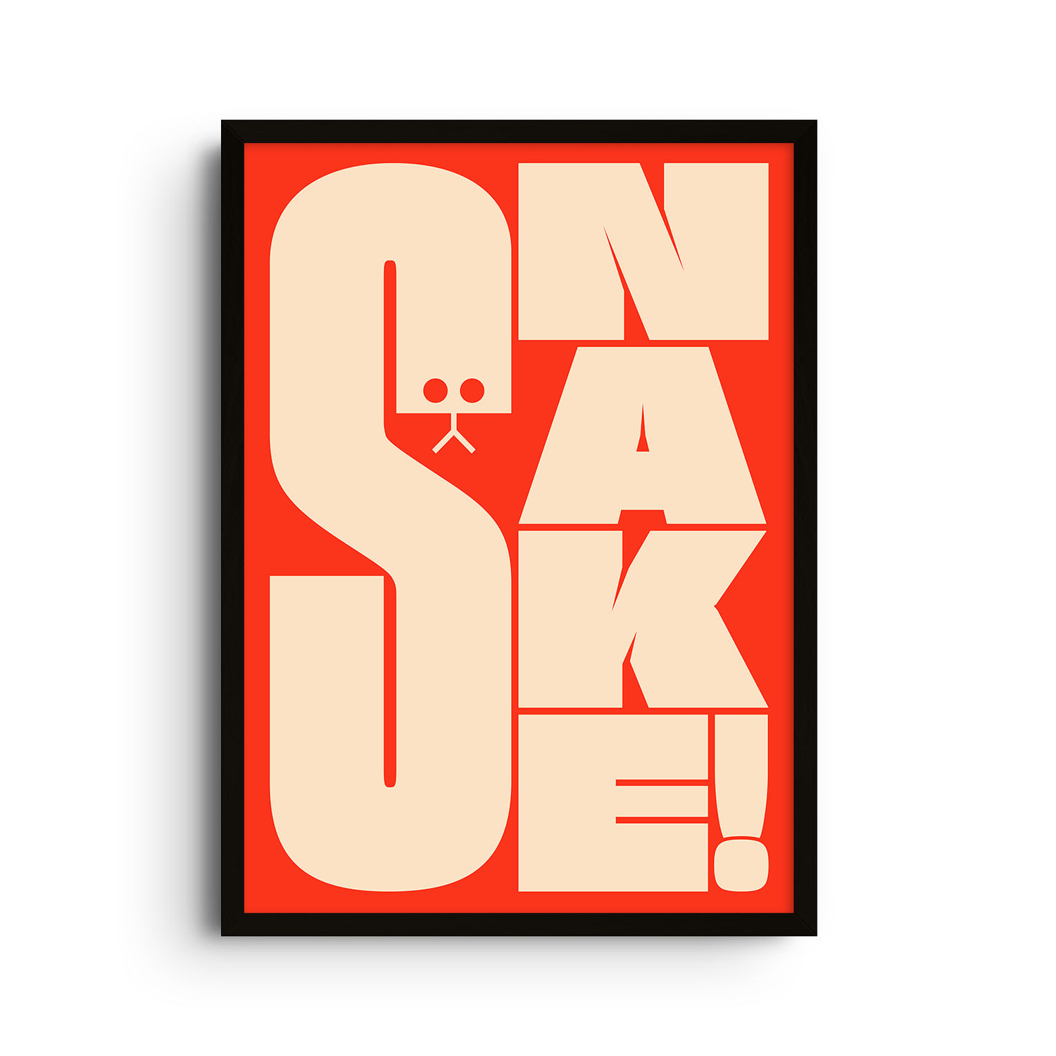 East Side Studio London Snake Red - Giclee Fine Art Print - Large In Red