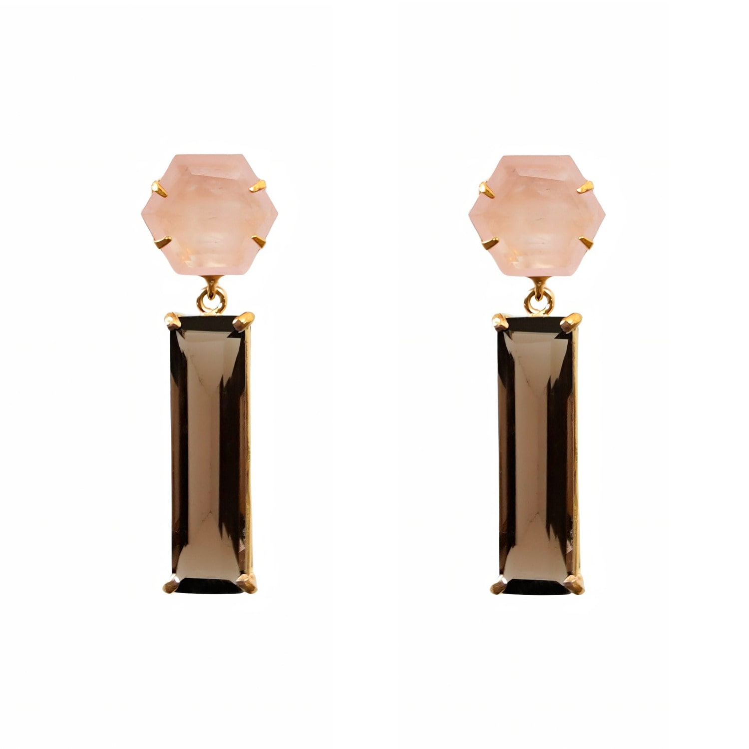 Bounkit Women's Pink / Brown Chicago Earrings Push Back In Multi