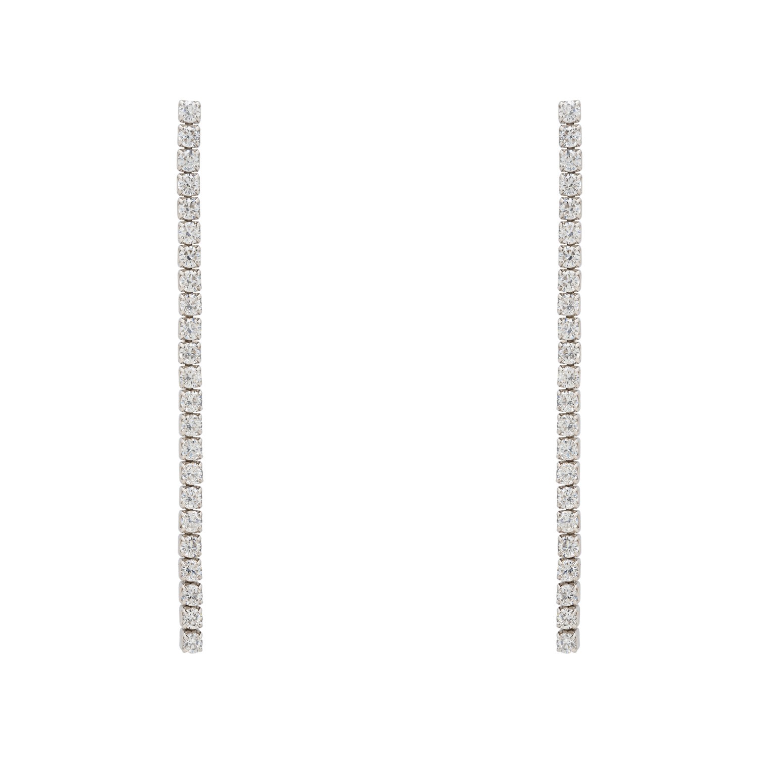 LATELITA - Single Strip Drop CZ Earrings Silver