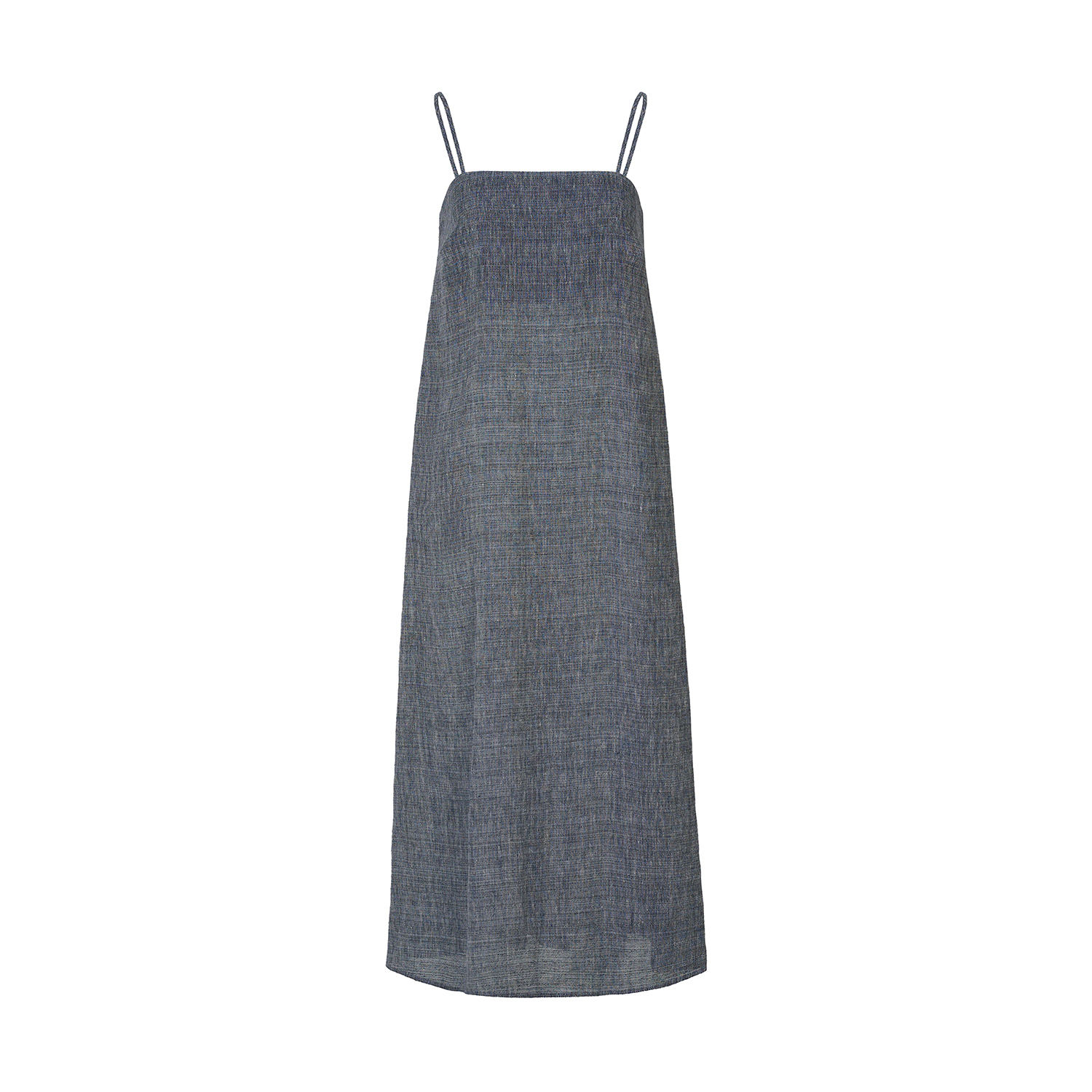 The Summer Edit Luxe Linen Bandeau Midaxi Dress - Blue