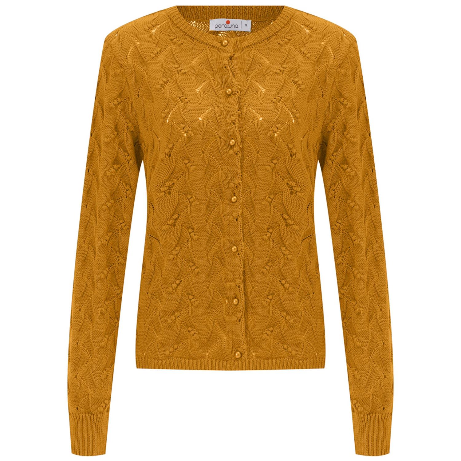 Peraluna Women's Yellow / Orange Alisa Openwork Cardigan In Mustard In Yellow/orange