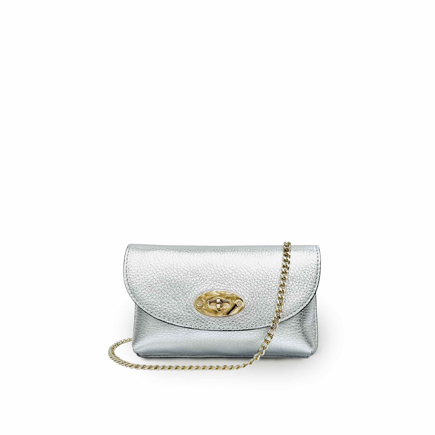 Apatchy London Women's The Mila Silver Leather Phone Bag In Metallic