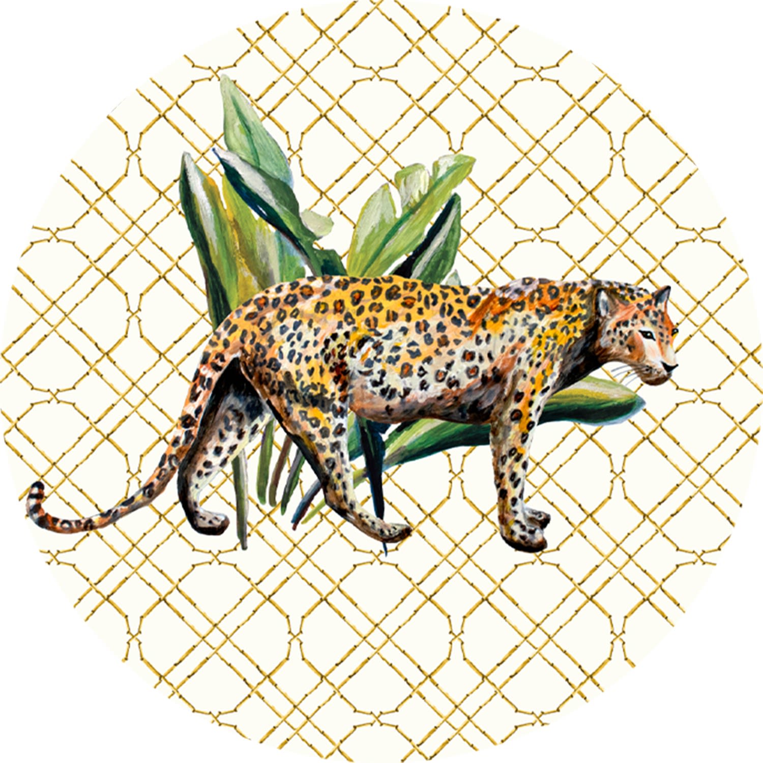 Yellow / Orange Circle Wall Sticker Panther Wild Jungle Stories Panther Catchii