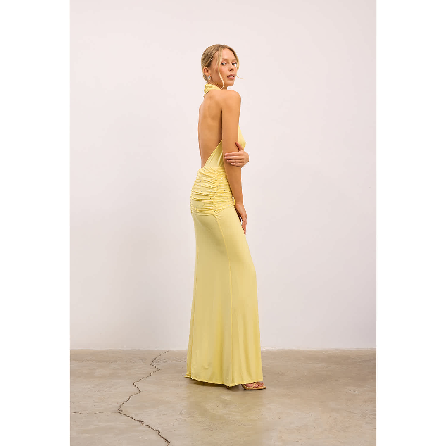 Backless Dresses Yellow Maxi Dress Amazon Satin Open Back Maxi Dress In  Yellow LUCY IN THE