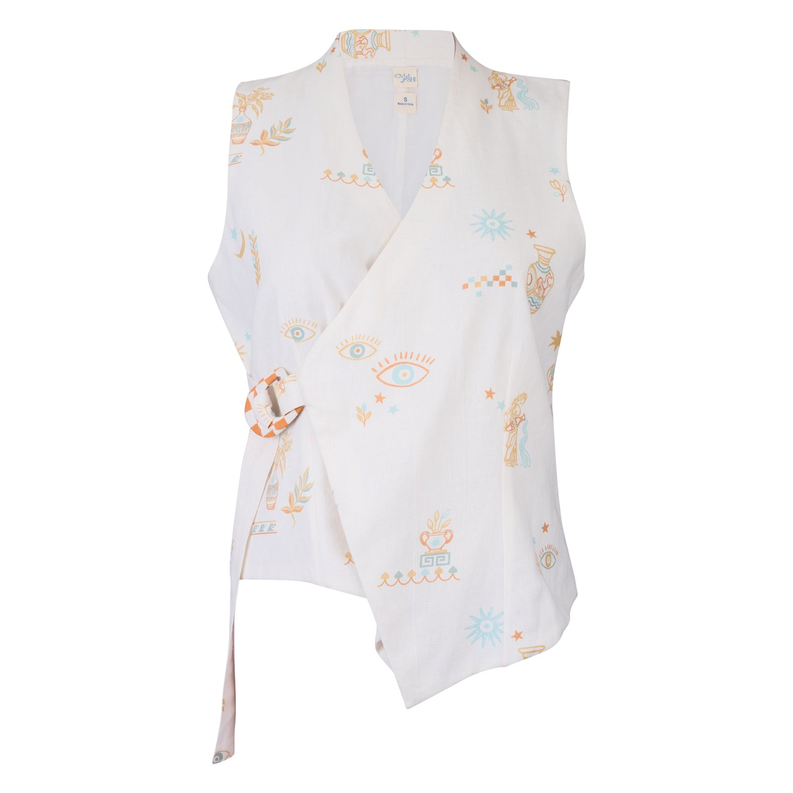 Em & Shi Women's Brown Villa Greco Wrap Vest