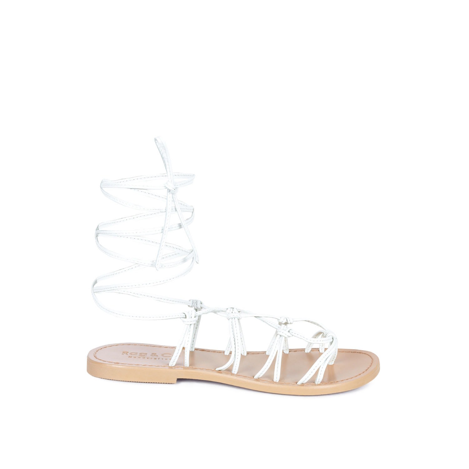 Shop Rag & Co Women's Baxea Handcrafted White Tie Up String Flats