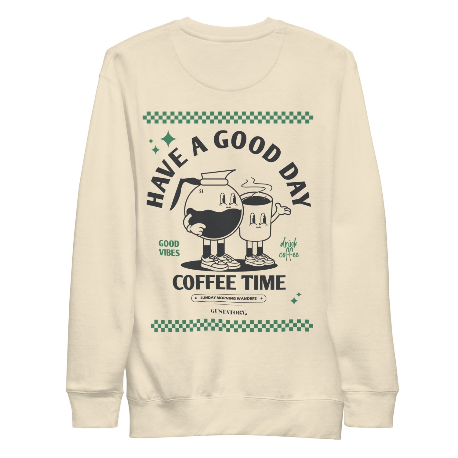 Anchor & Crew Neutrals Bone Gustatory Have A Good Day Cotton Blend Embroidered Sweatshirt - Men In White