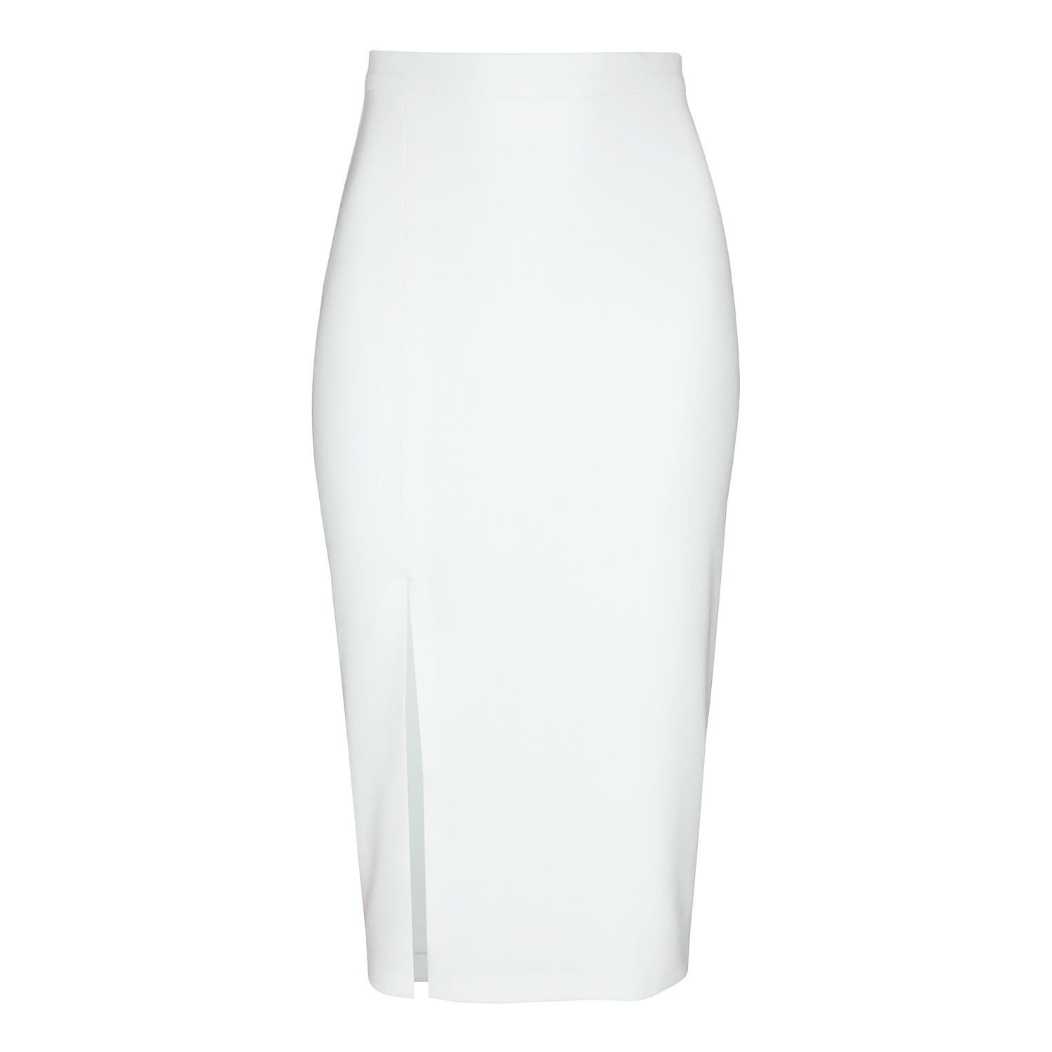 Women's Carine High-Waisted Pencil Split Midi Skirt - White | Small | 2Kstyle