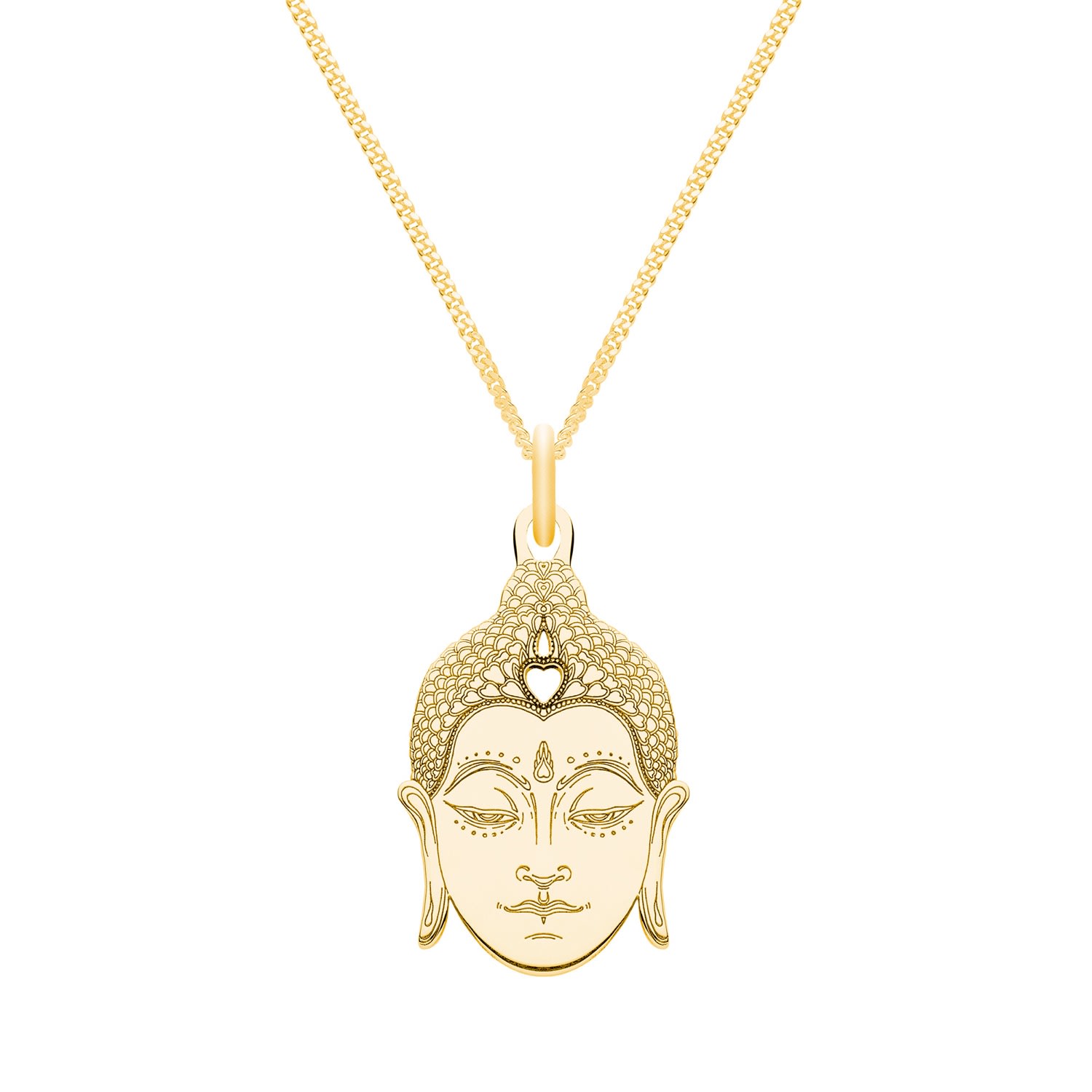 Women’s Medium Gold Buddha Head Pendant Necklace Cartergore